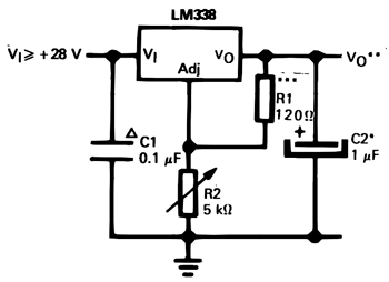 Схема включения стабилизатора LM338T