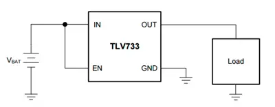 Схема включения TLV7333P без конденсаторов