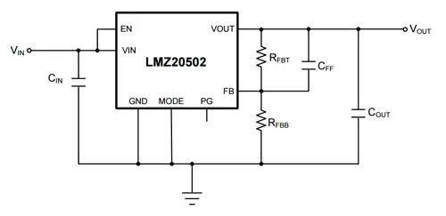 Схема включения микросхем LMZ20502