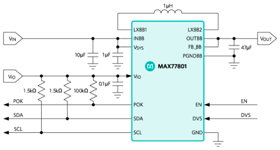 Типовая схема включения MAX77801