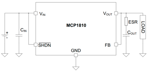 Типовая схема подключения MCP1810