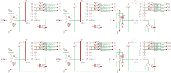 Схема синтезатора на CMOS 4060