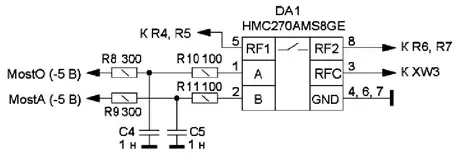 Пример включения микросхемы HMC270AMS8GE