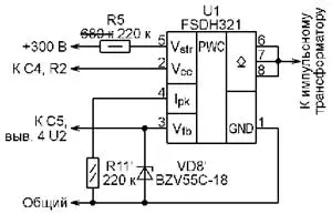 Схема включения микросхемы FSDH321 в блоке S-12-12