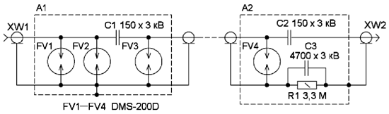 Схема защитного устройства для антенного входа DVB-T2-приставки
