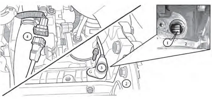 Расположение датчика положения коленчатого вала на автомобиле