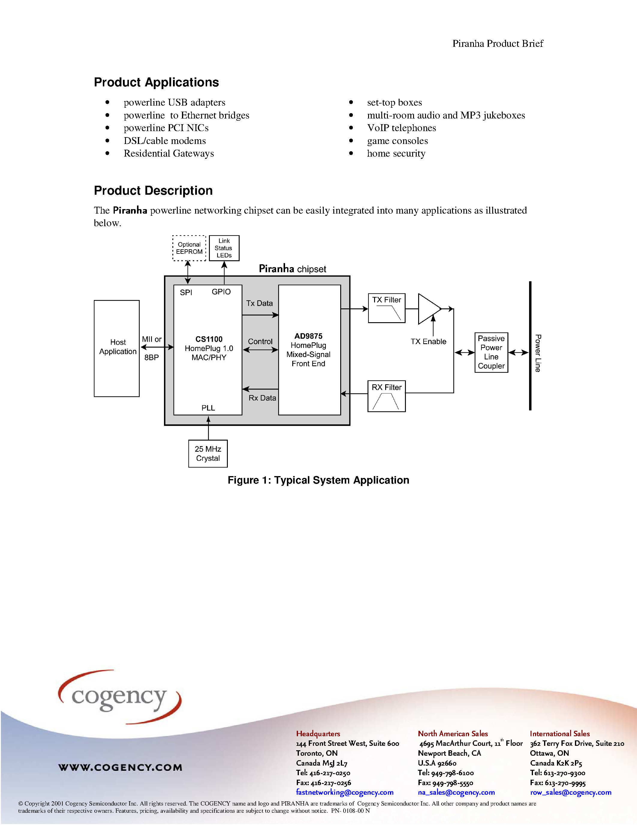Даташит CS1100 - Powerline Networking Chipset страница 2