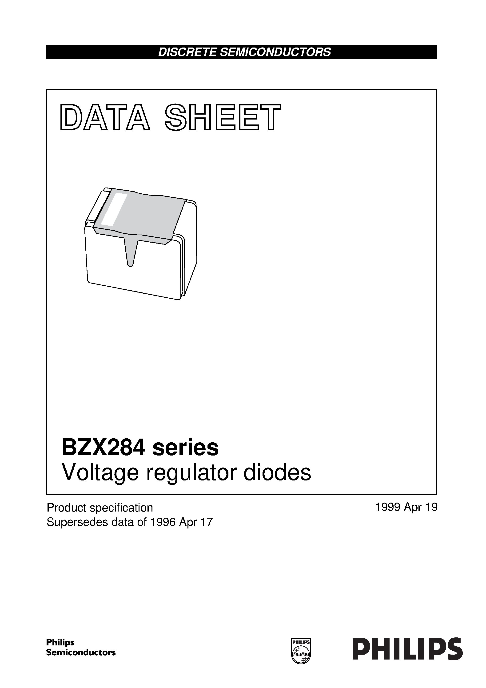 Datasheet BZX284-B10 - Voltage regulator diodes page 1