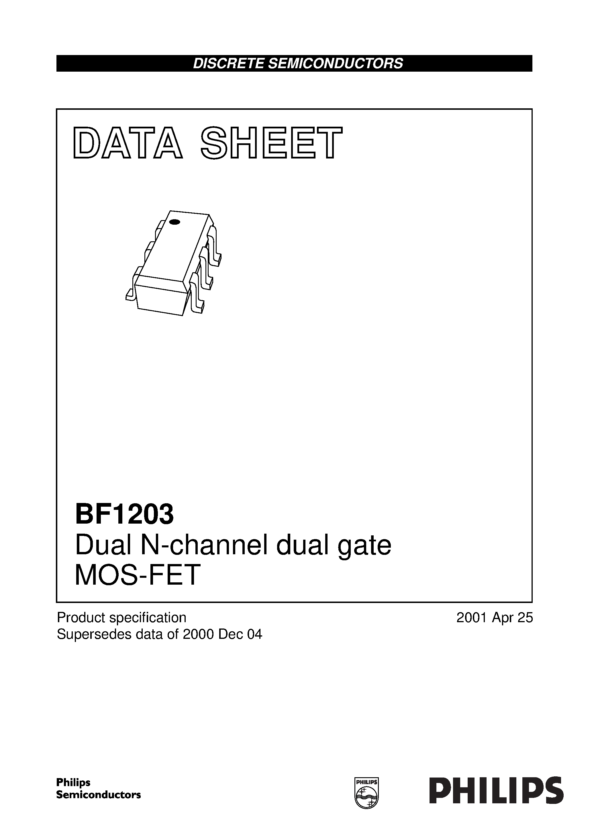 Даташит BF1203 - Dual N-channel dual gate MOS-FET страница 1