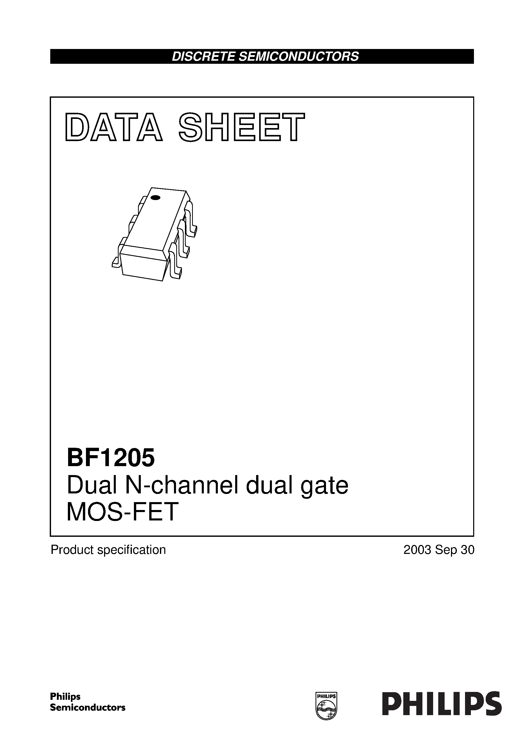 Даташит BF1205 - Dual N-channel dual gate MOS-FET страница 1