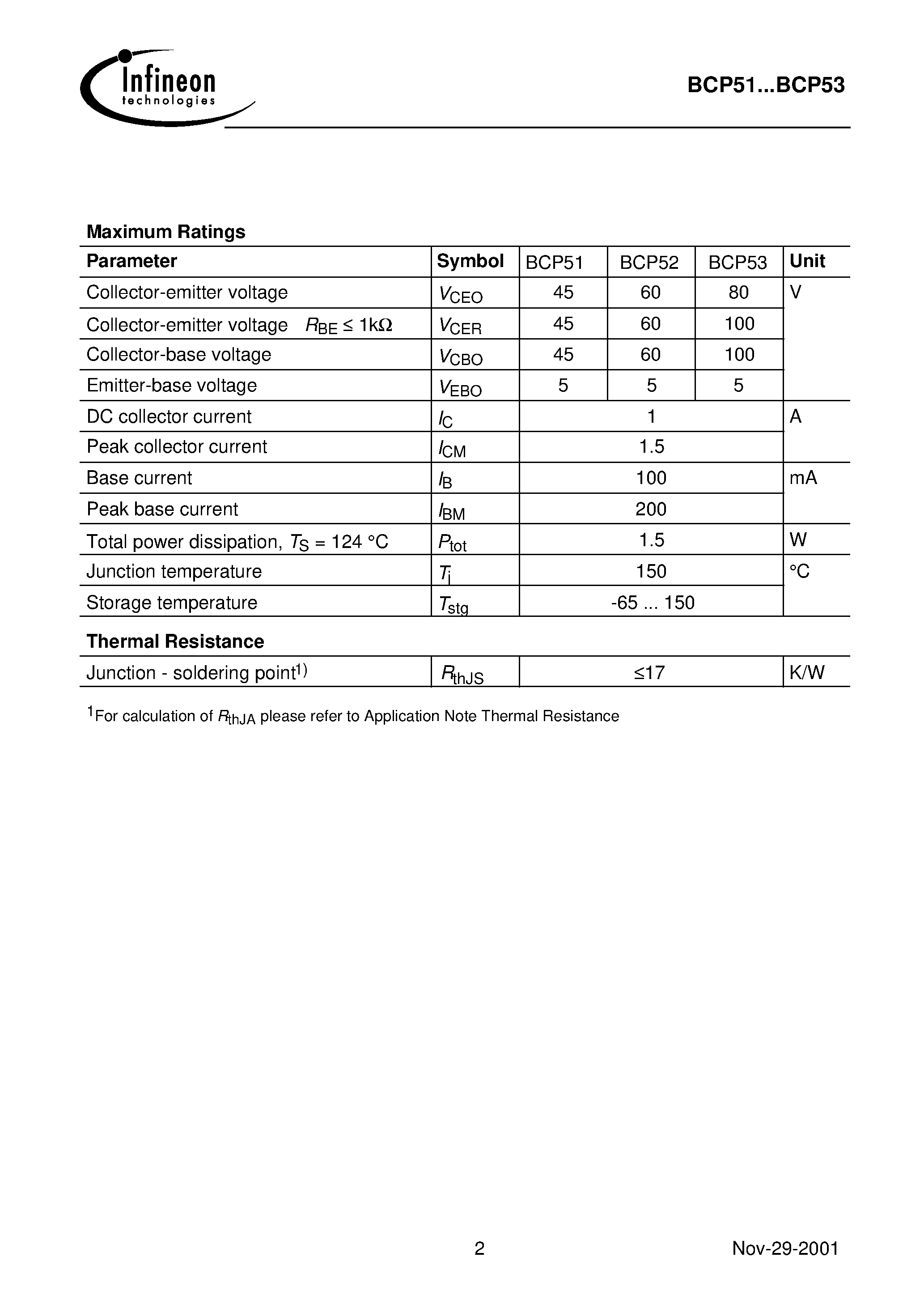 Datasheet BCP52-10 - PNP Silicon AF Transistors page 2