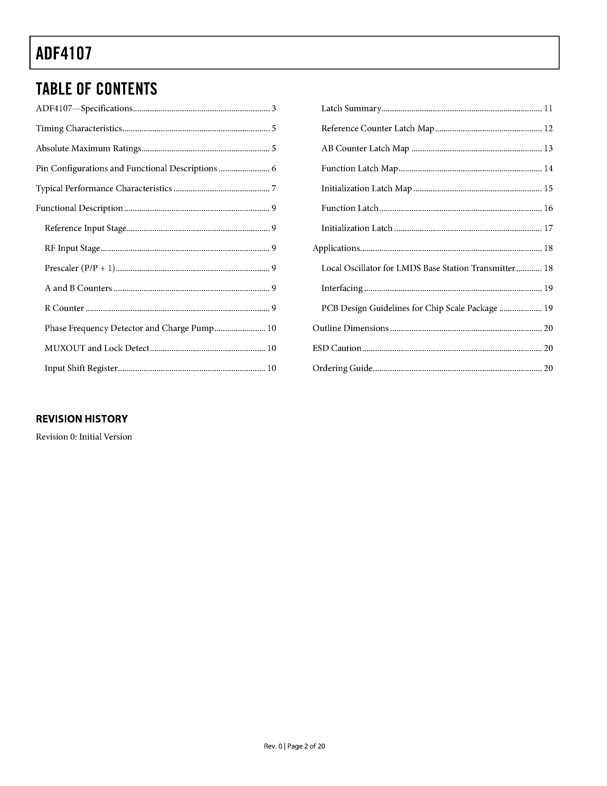 Datasheet ADF4107BRU-REEL7 - PLL Frequency Synthesizer page 2