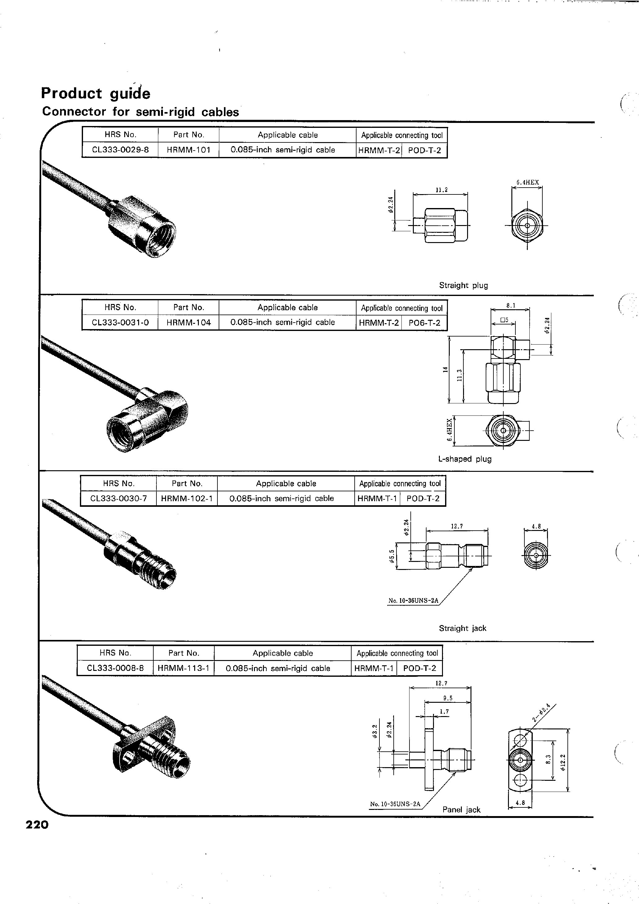 Datasheet HRMM-T-1 - RFCO-AXIAL CONNECTORS page 2