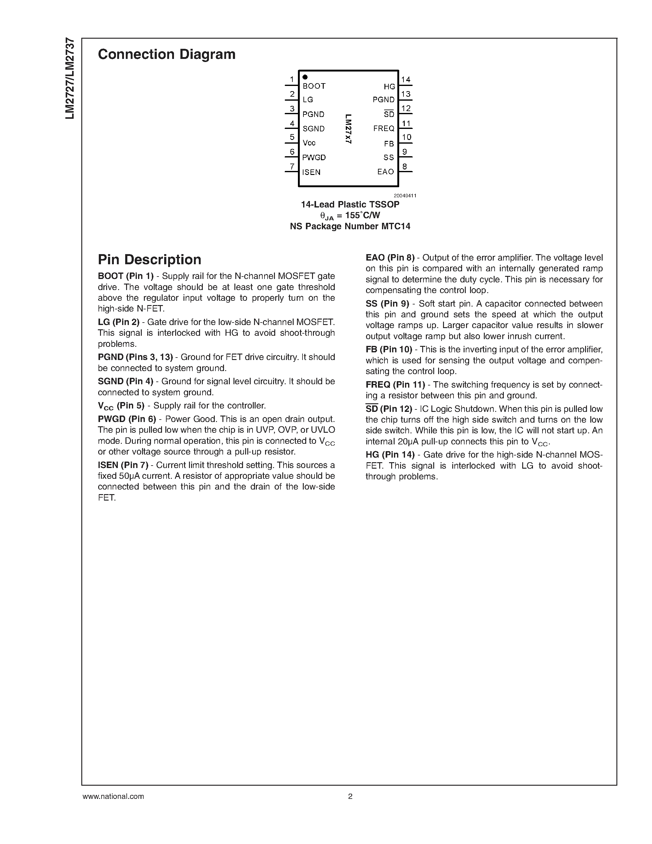 Datasheet BAT-54 - N-Channel FET Synchronous Buck Regulator Controller for Low Output Voltages page 2