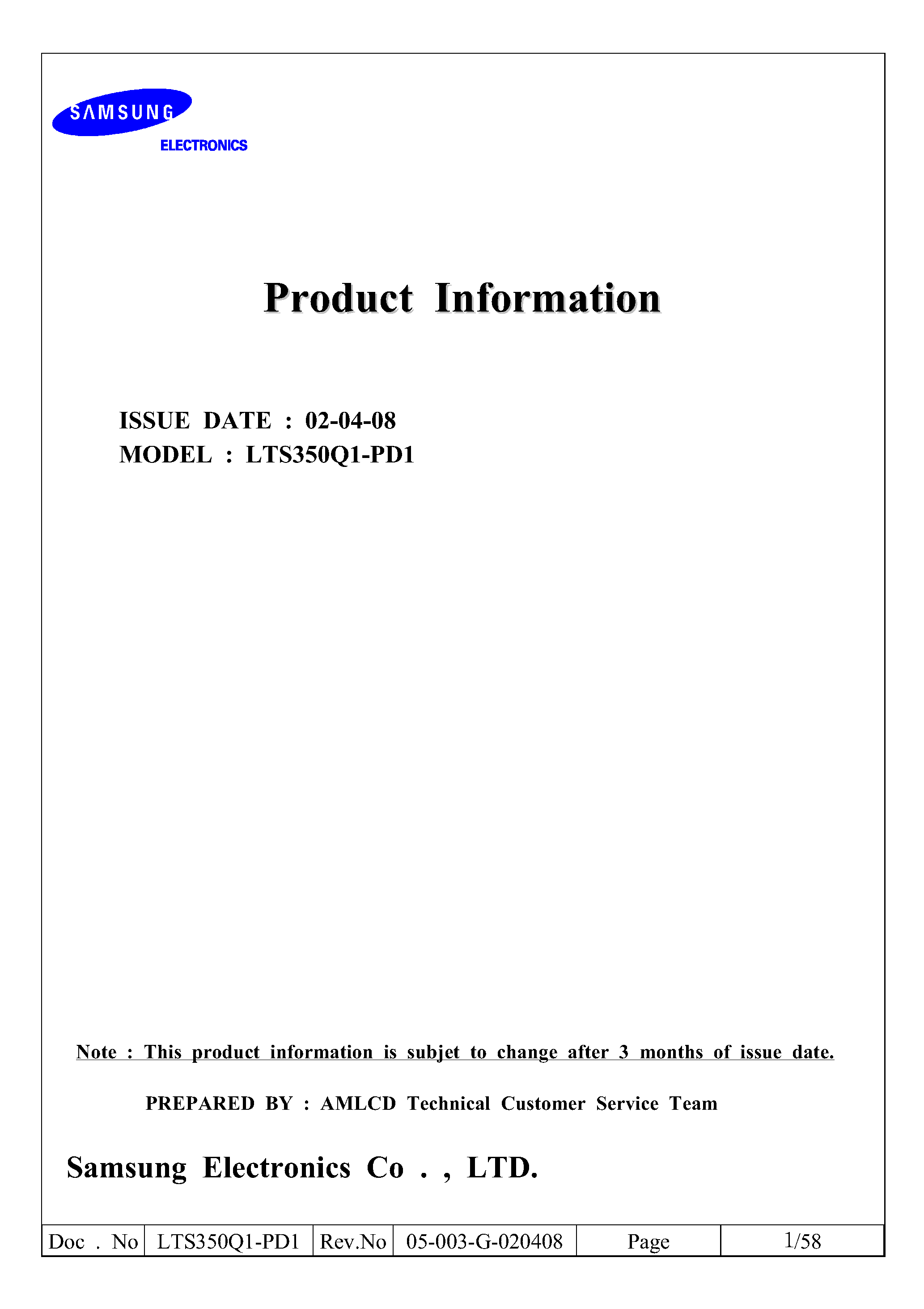 Datasheet LTS350Q1-PD1 - Product Information page 1
