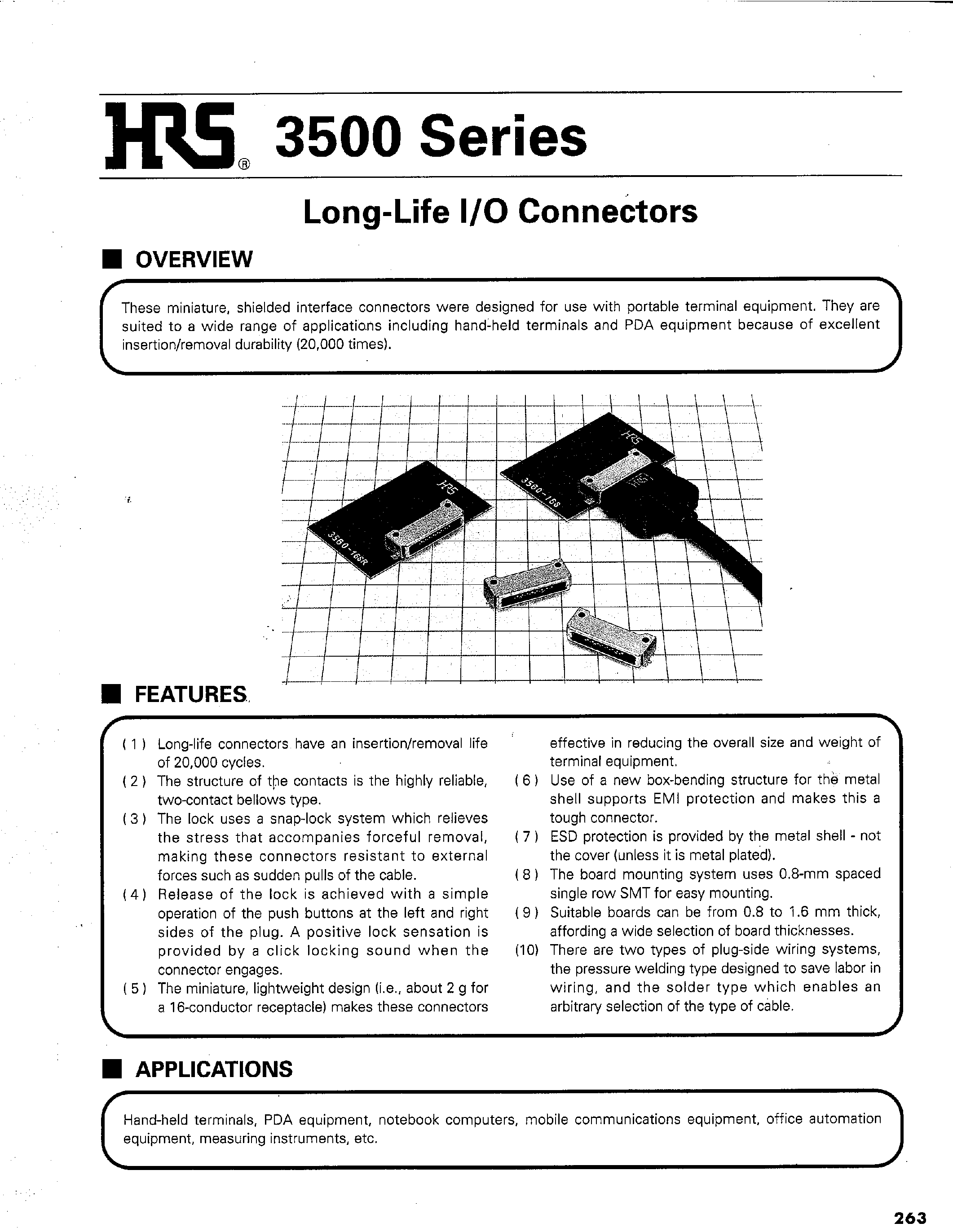 Datasheet 3530-16PR - Long-Life I/O Connectors page 1