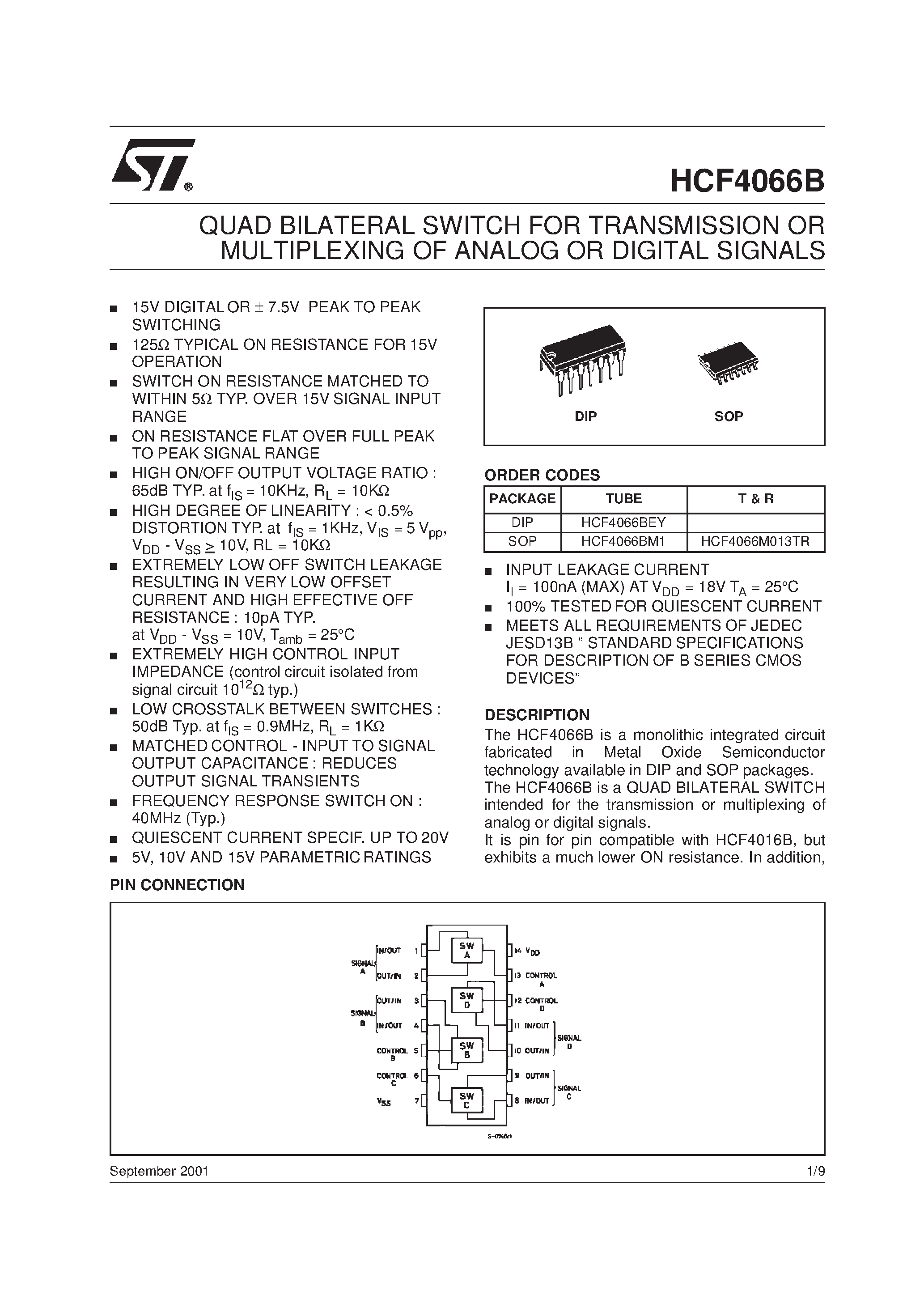 Datasheet 4066 - MICROPOWER DUAL CMOS VOLTAGE COMPARATORS page 1