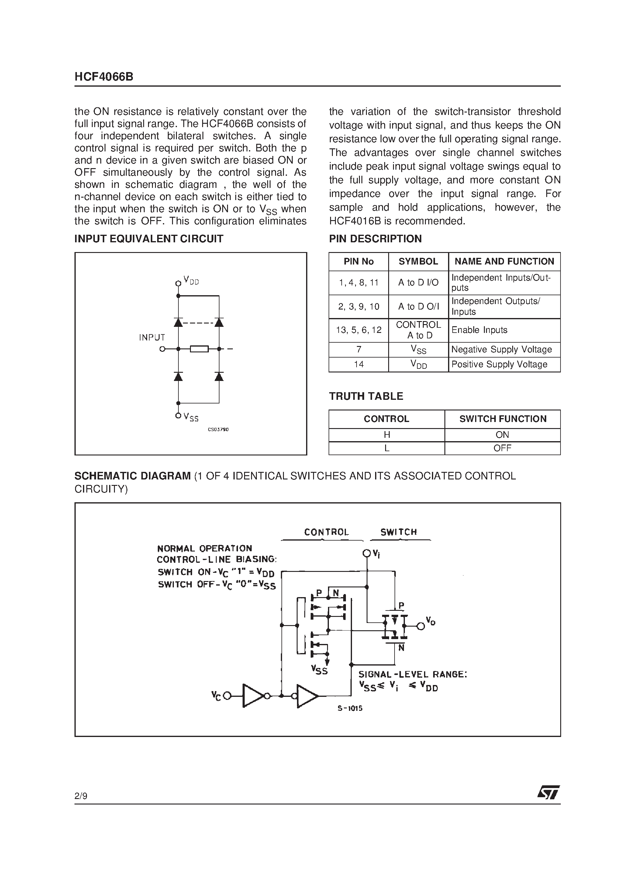 Datasheet 4066 - MICROPOWER DUAL CMOS VOLTAGE COMPARATORS page 2