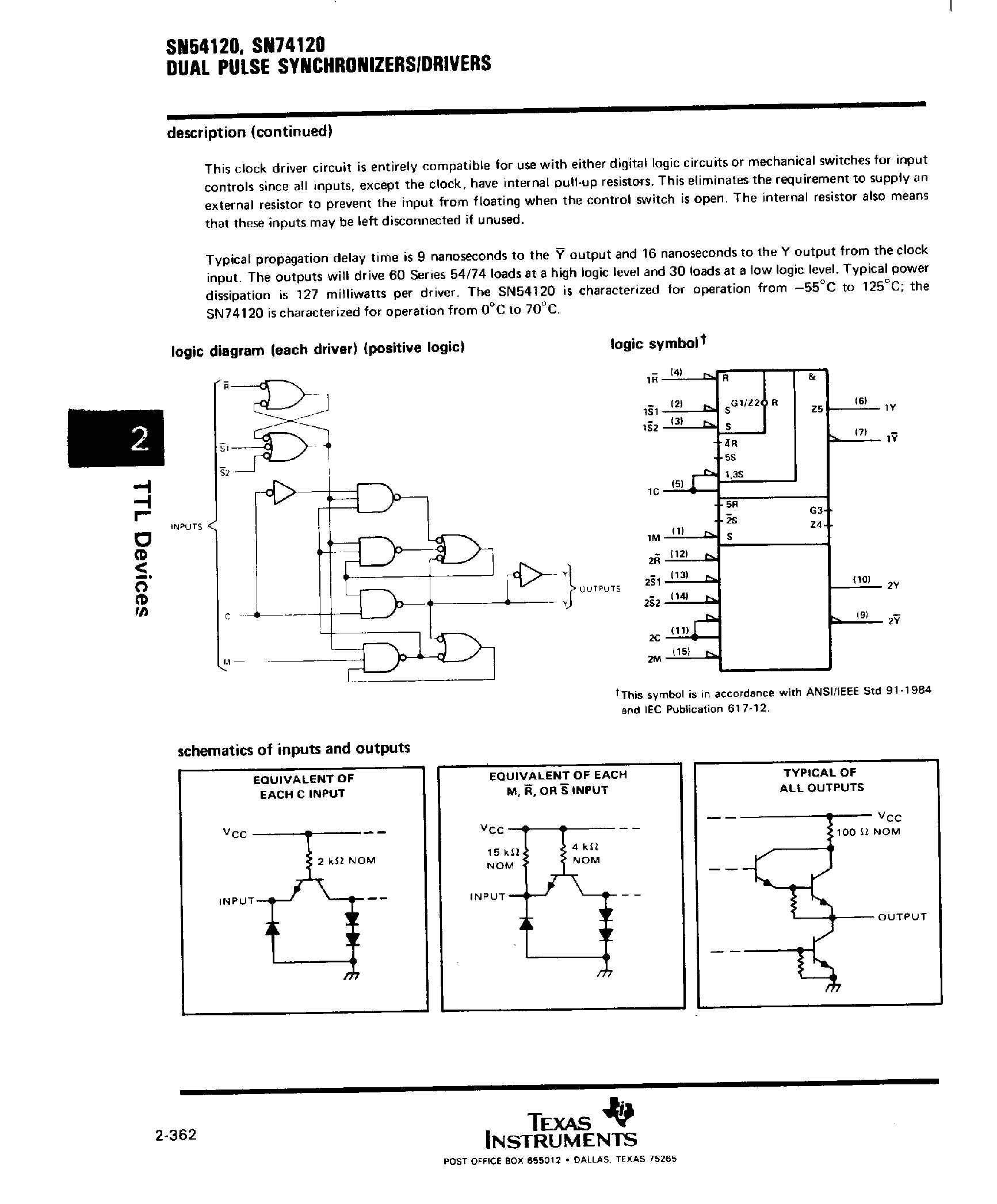 Datasheet SN74120 - Dual Pulse Synchronizers / Drivers page 2