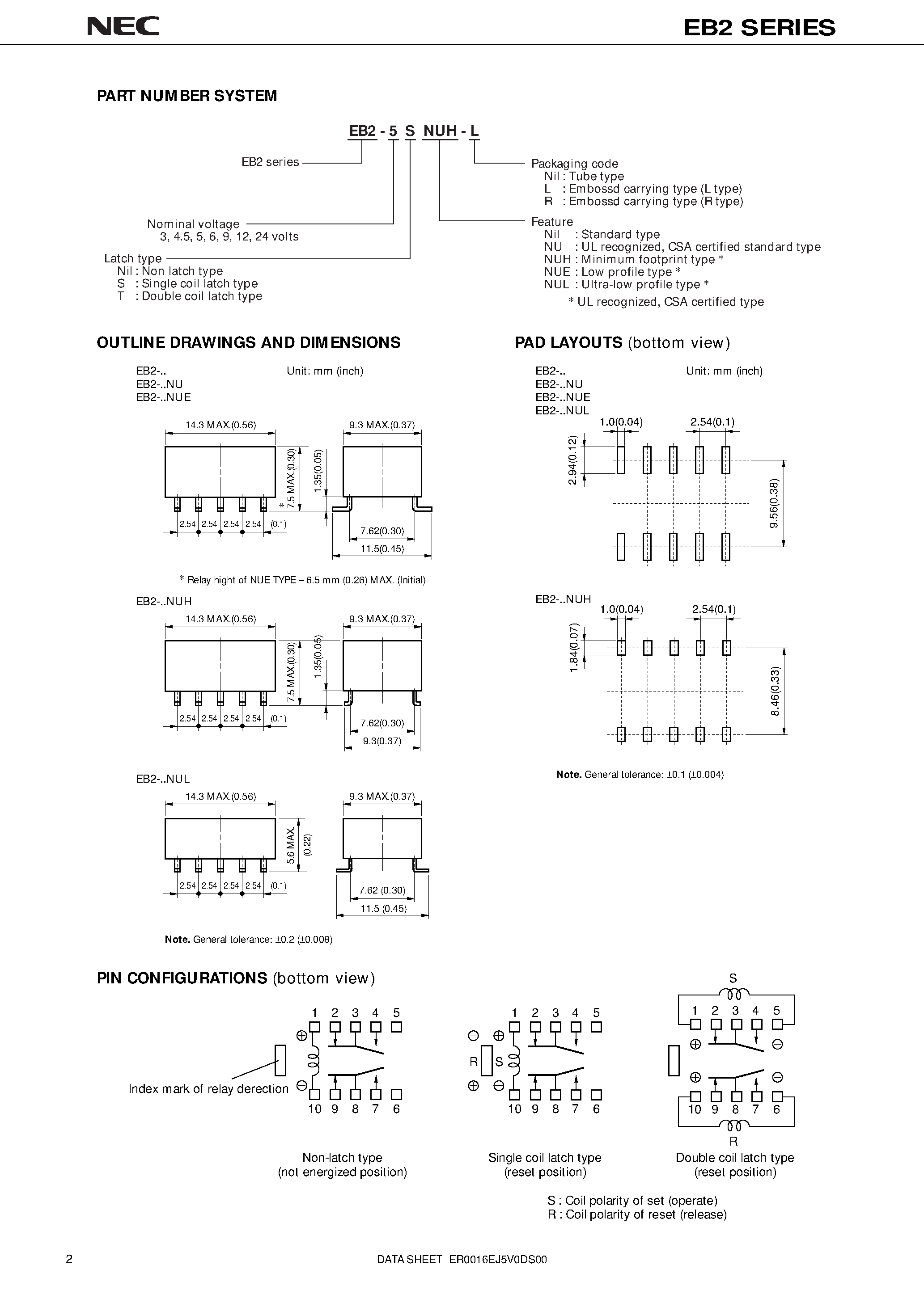 Datasheet EB2-9-L - COMPACT AND LIGHT WEIGHT SURFACE MOUNTING TYPE page 2