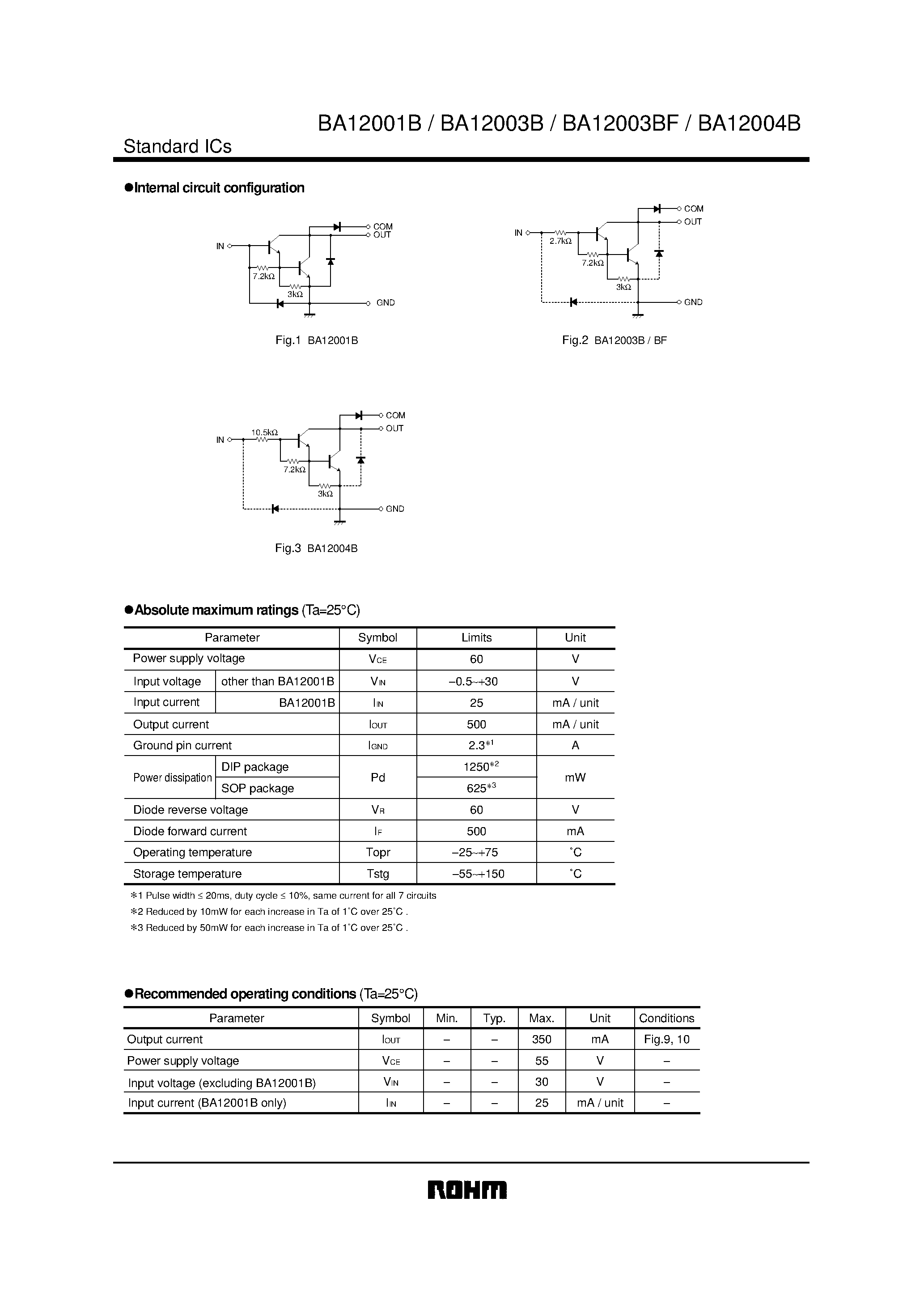 Даташит BA12003BF - High voltage/ high current Darlington transistor array страница 2