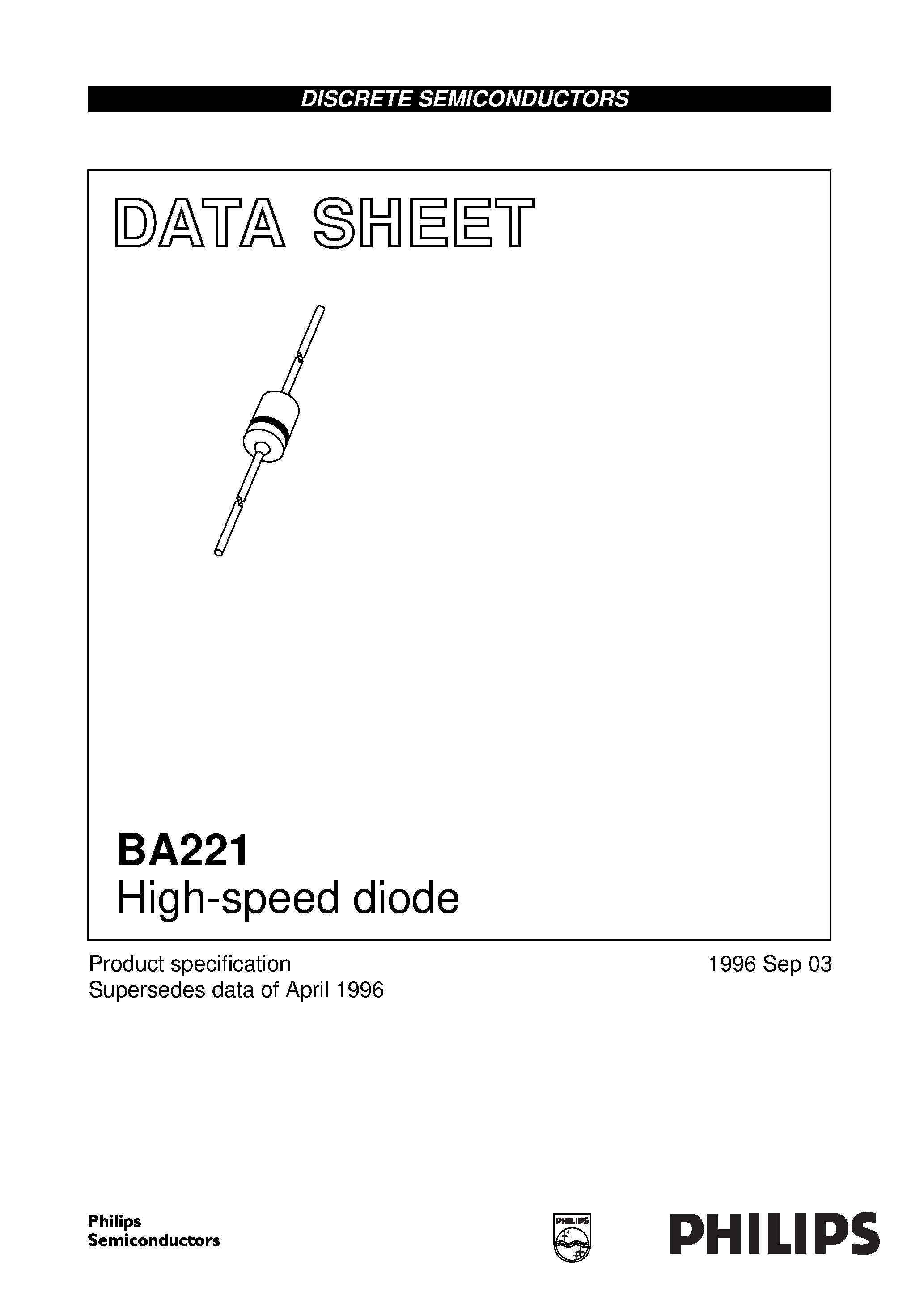 Datasheet BA221 - High-speed diode page 1