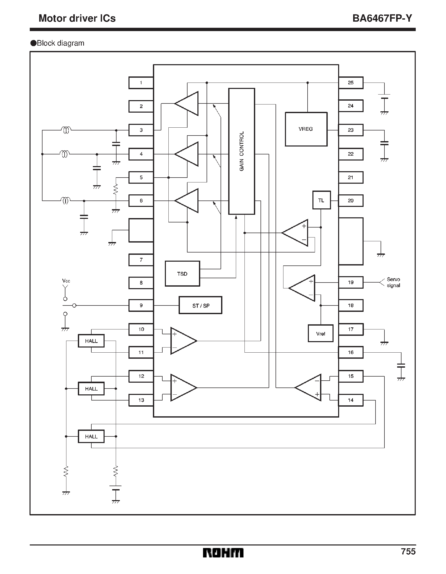 Datasheet BA6467FP-Y - 3-phase motor driver for VCR cylinders page 2