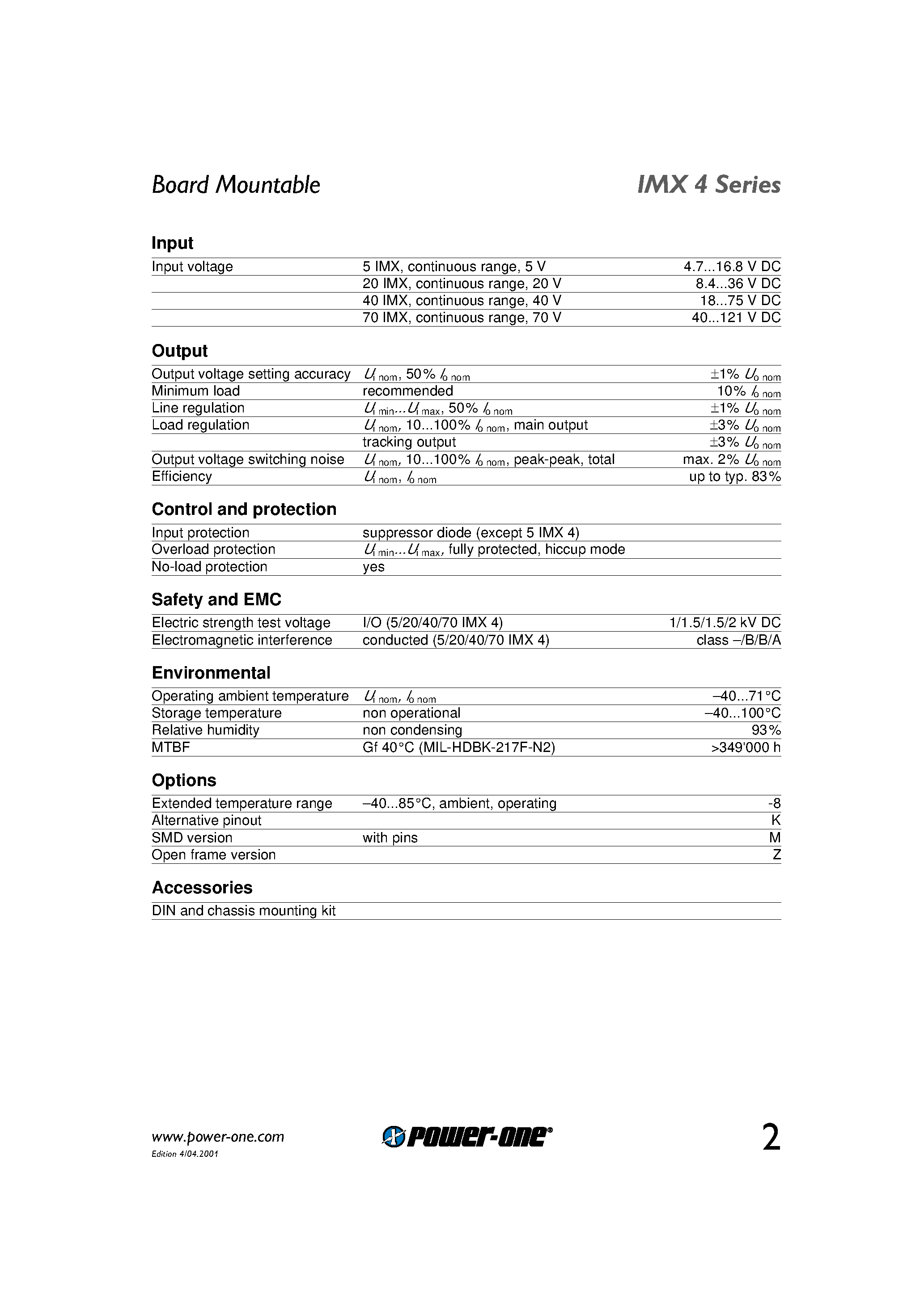 Datasheet 5IMX4-12-9 - 4 Watt DC-DC Converters page 2