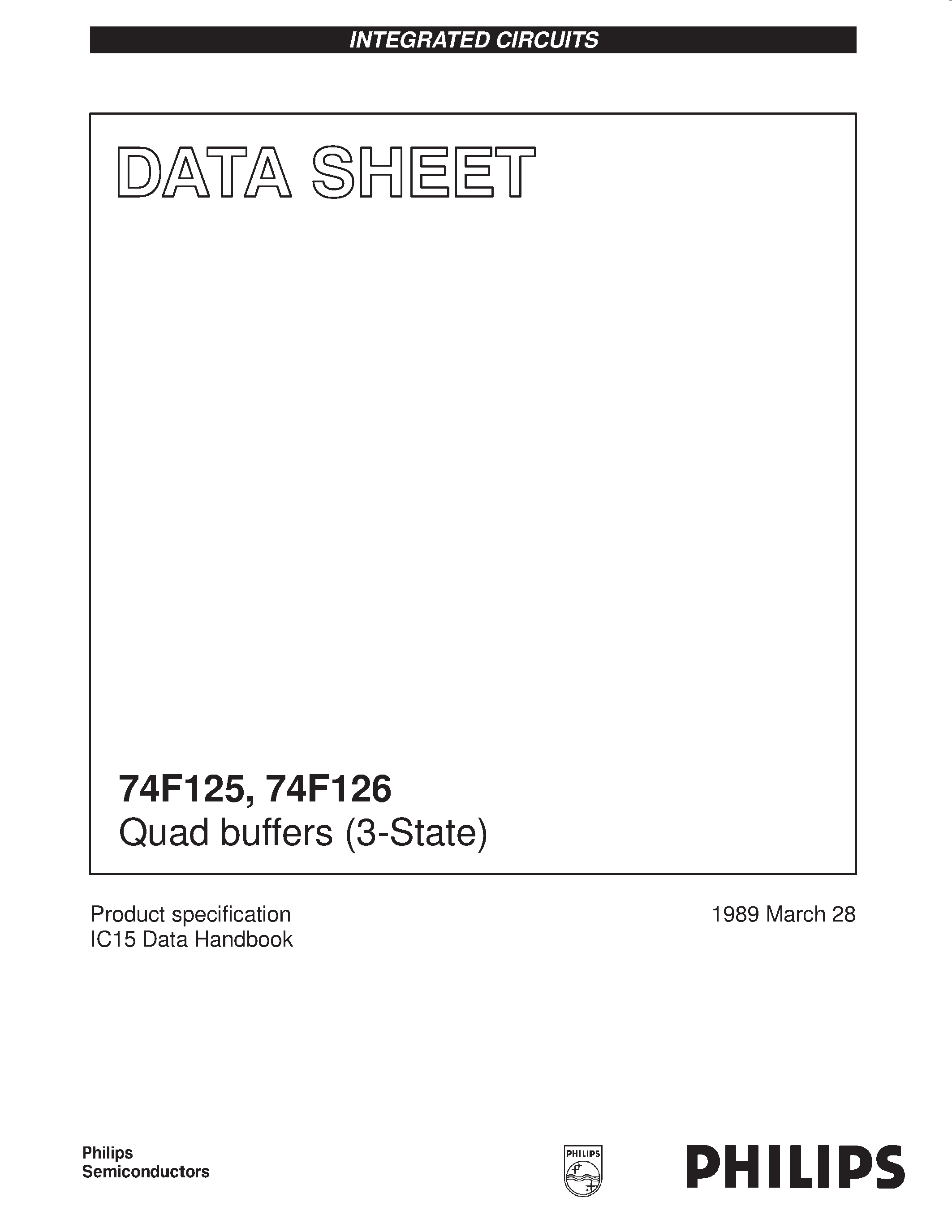 Даташит 74F125 - Quad buffers 3-State страница 1