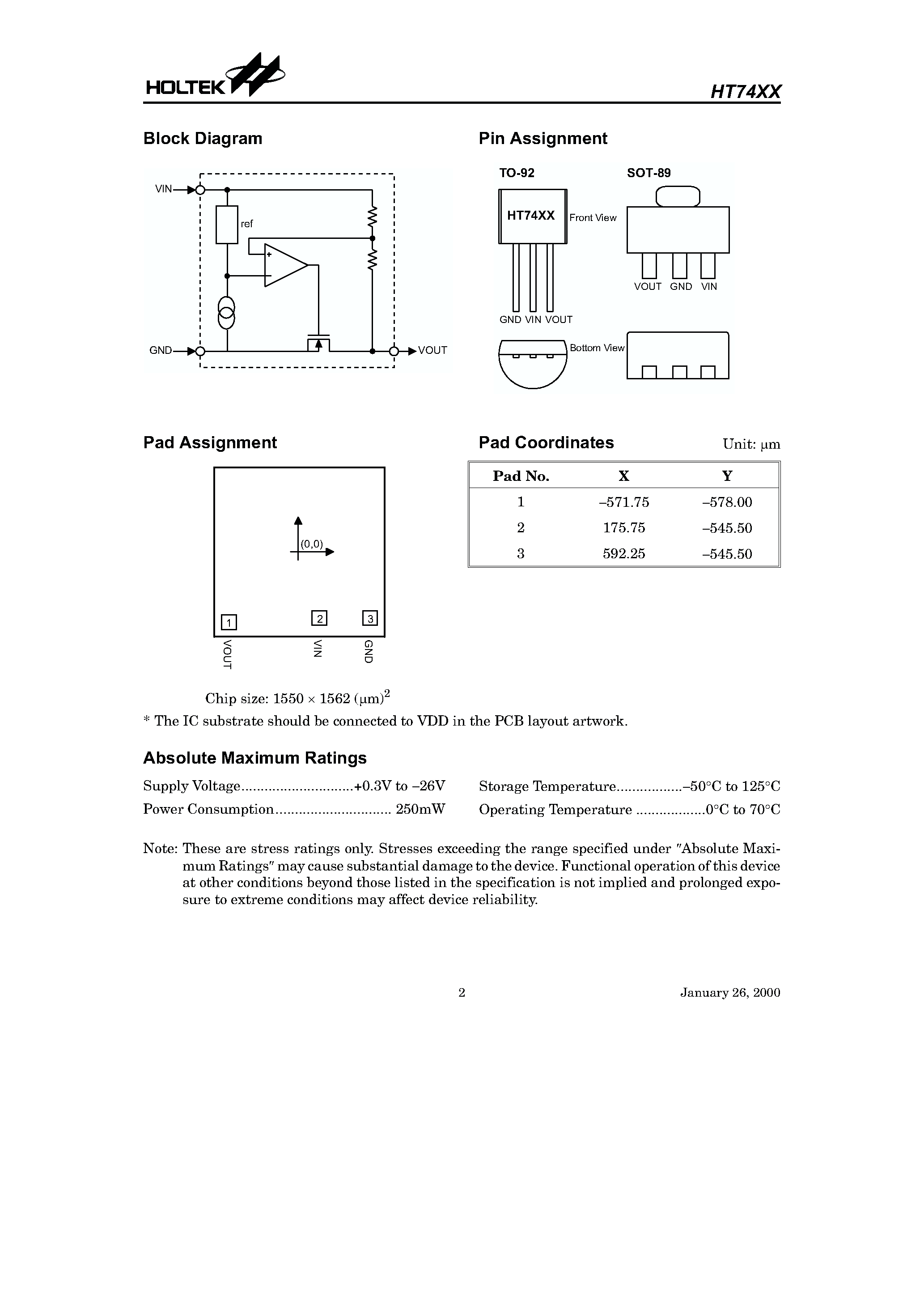 Datasheet 7430 - Negative Voltage Regulator page 2