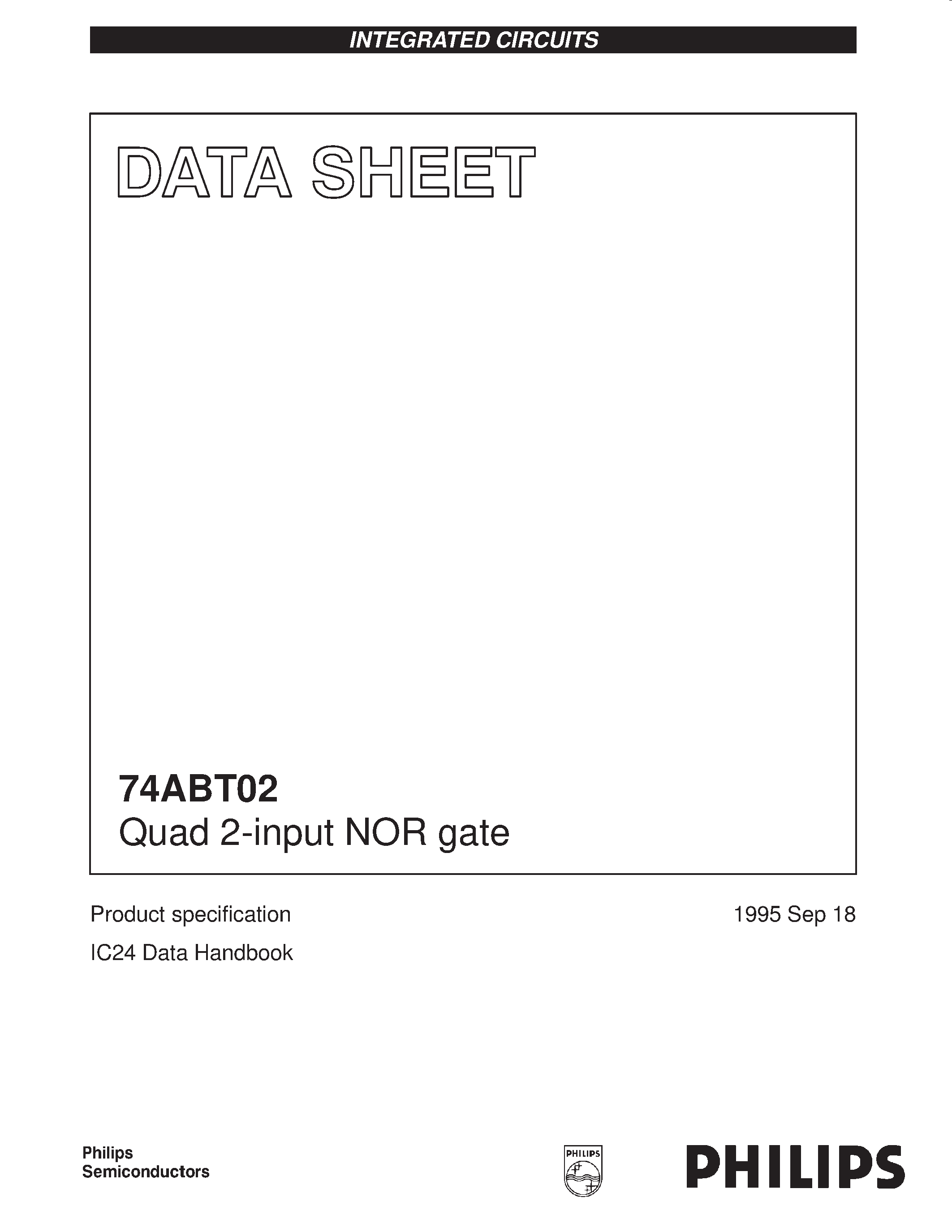 Даташит 74ABT02 - Quad 2-input NOR gate страница 1