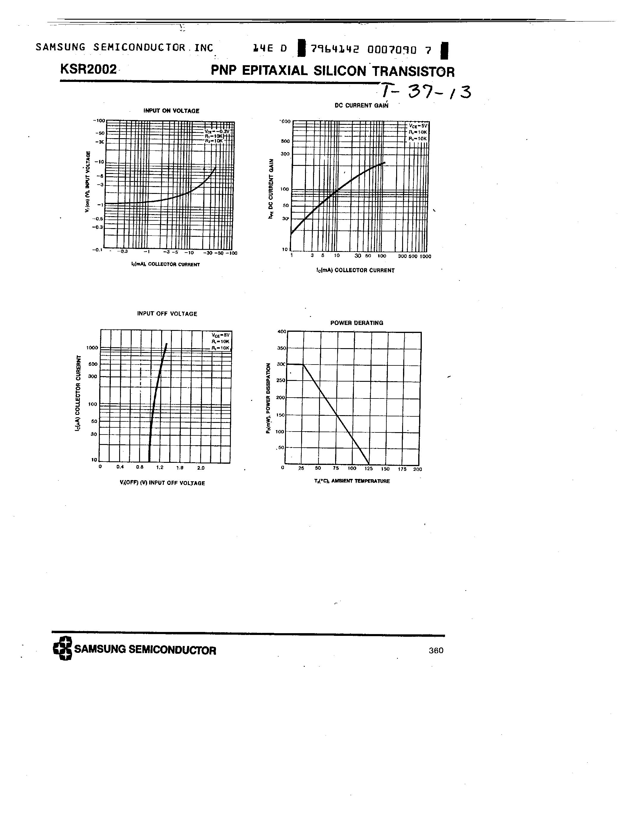 Datasheet KSR2002 - PNP (SWITCHING APPLICATION) page 2