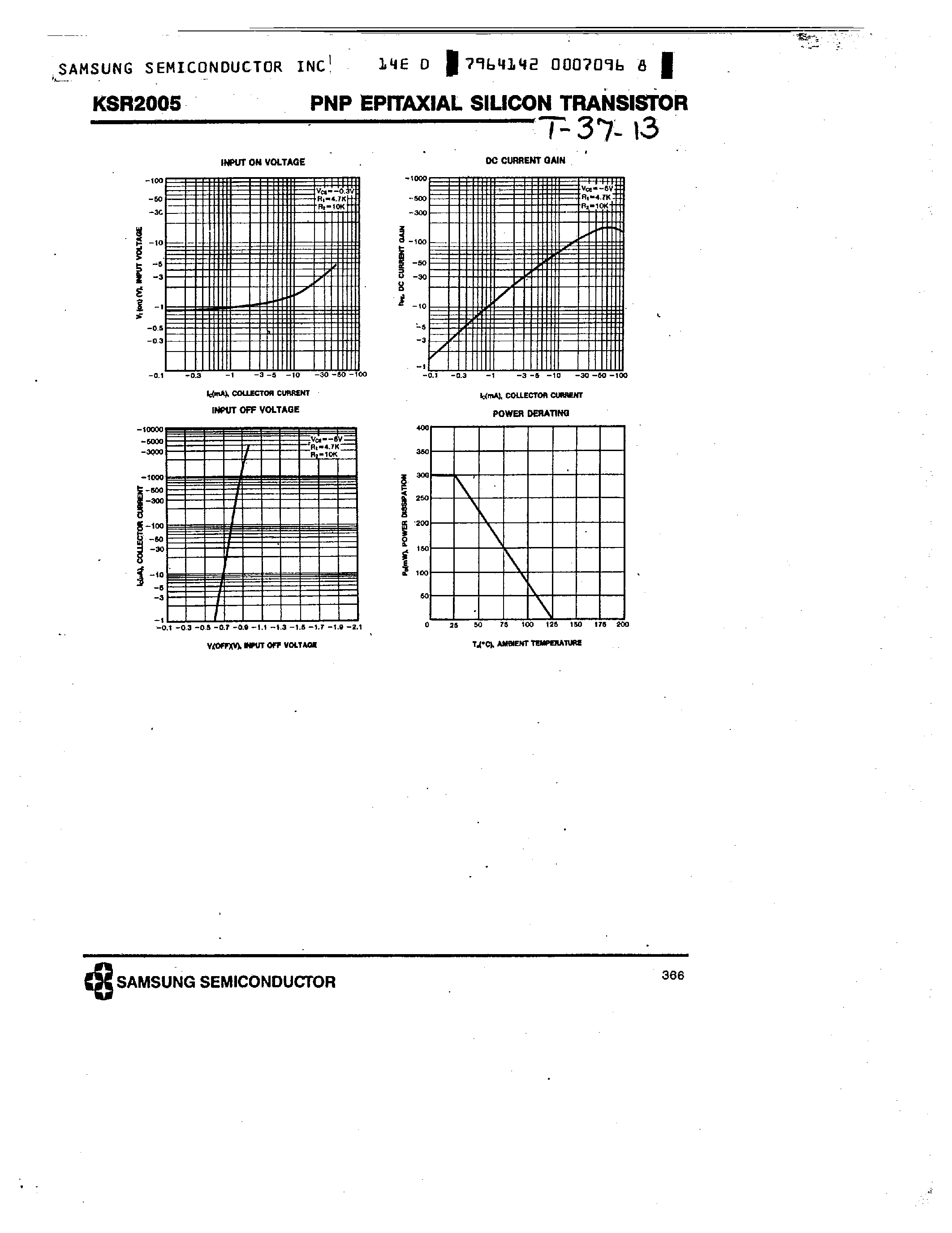 Datasheet KSR2005 - PNP (SWITCHING APPLICATION) page 2