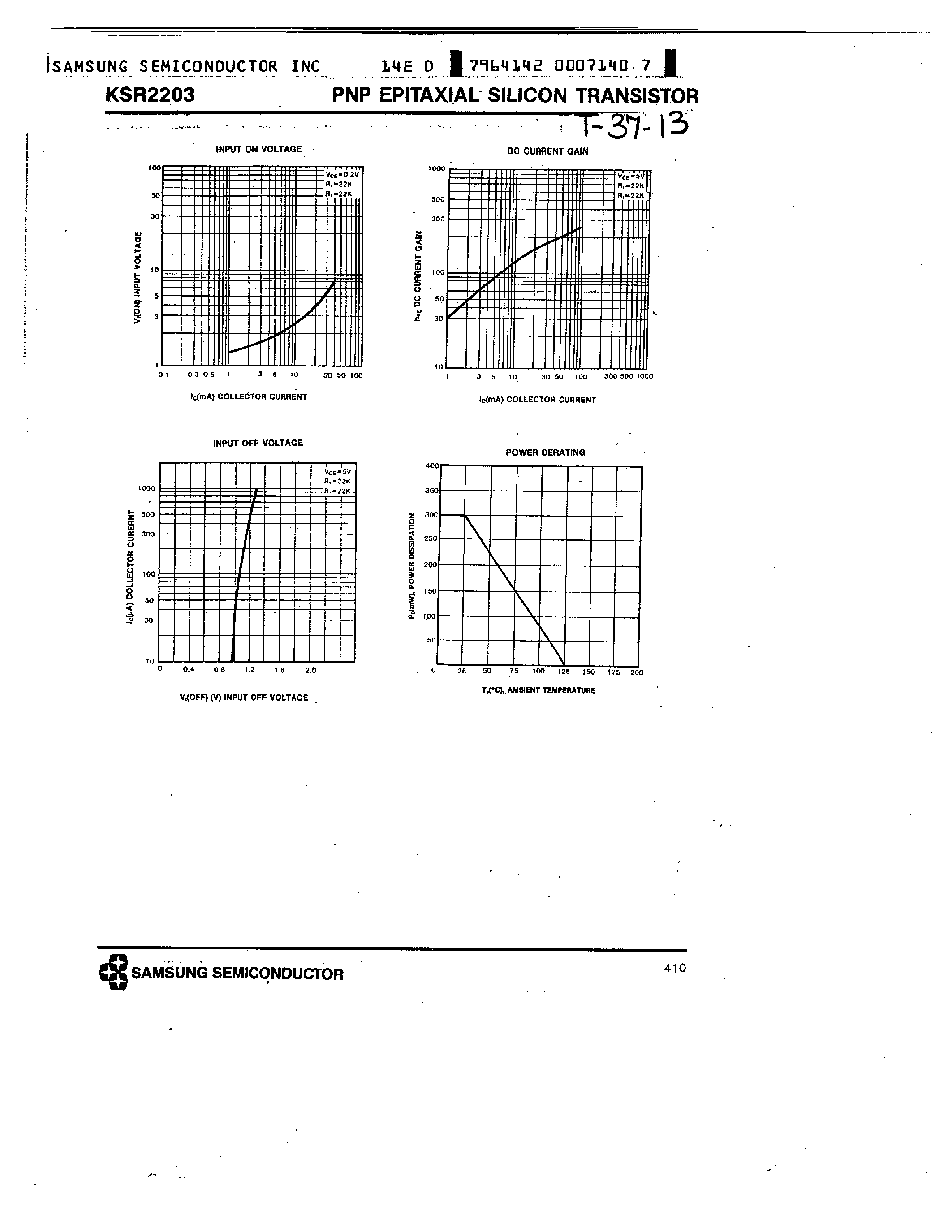 Datasheet KSR2203 - PNP (SWITCHING APPLICATION) page 2