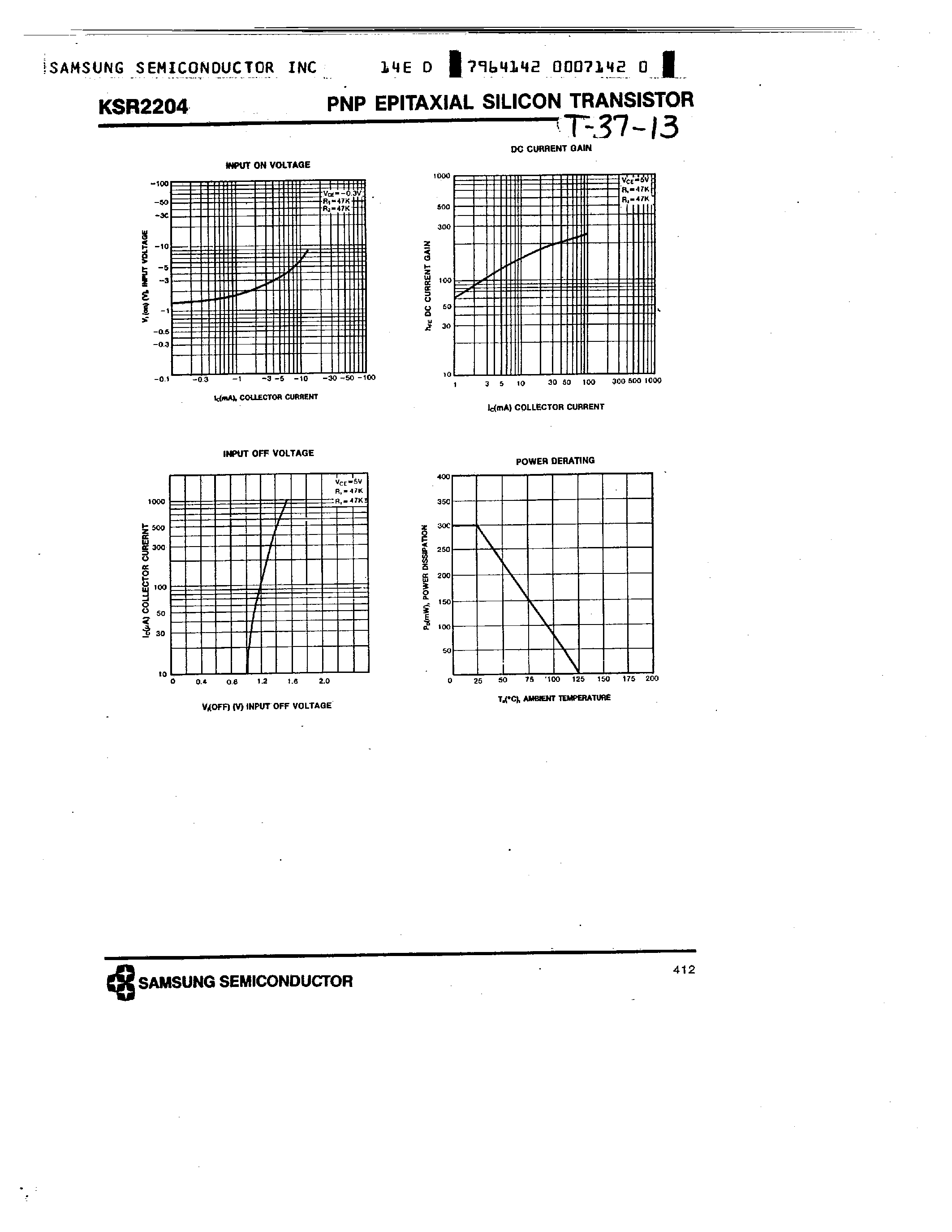 Datasheet KSR2204 - PNP (SWITCHING APPLICATION) page 2