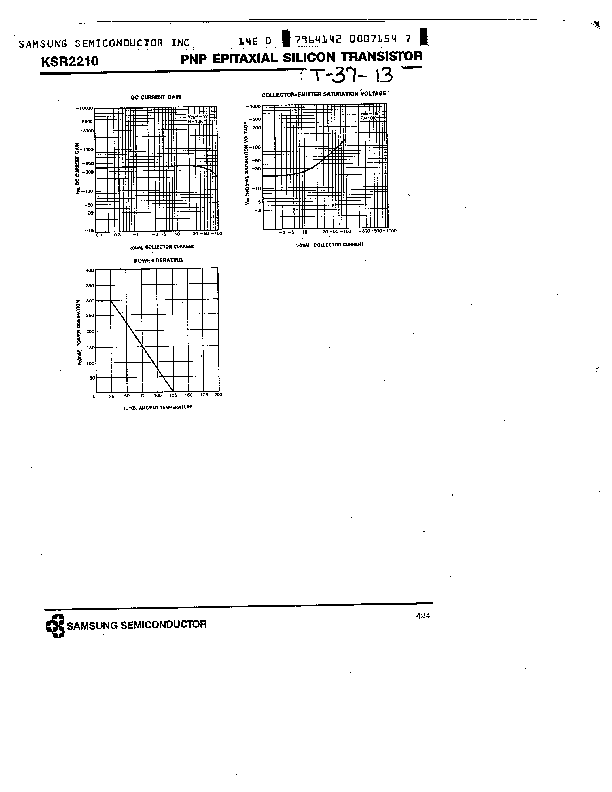 Datasheet KSR2210 - PNP (SWITCHING APPLICATION) page 2