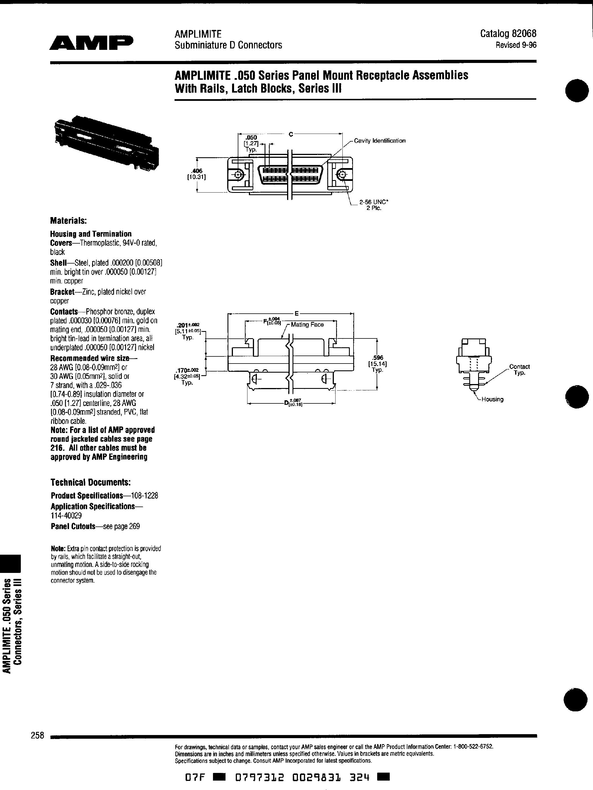 Datasheet 750450 - Connector - D-Shell Connector - Cable Mount page 1