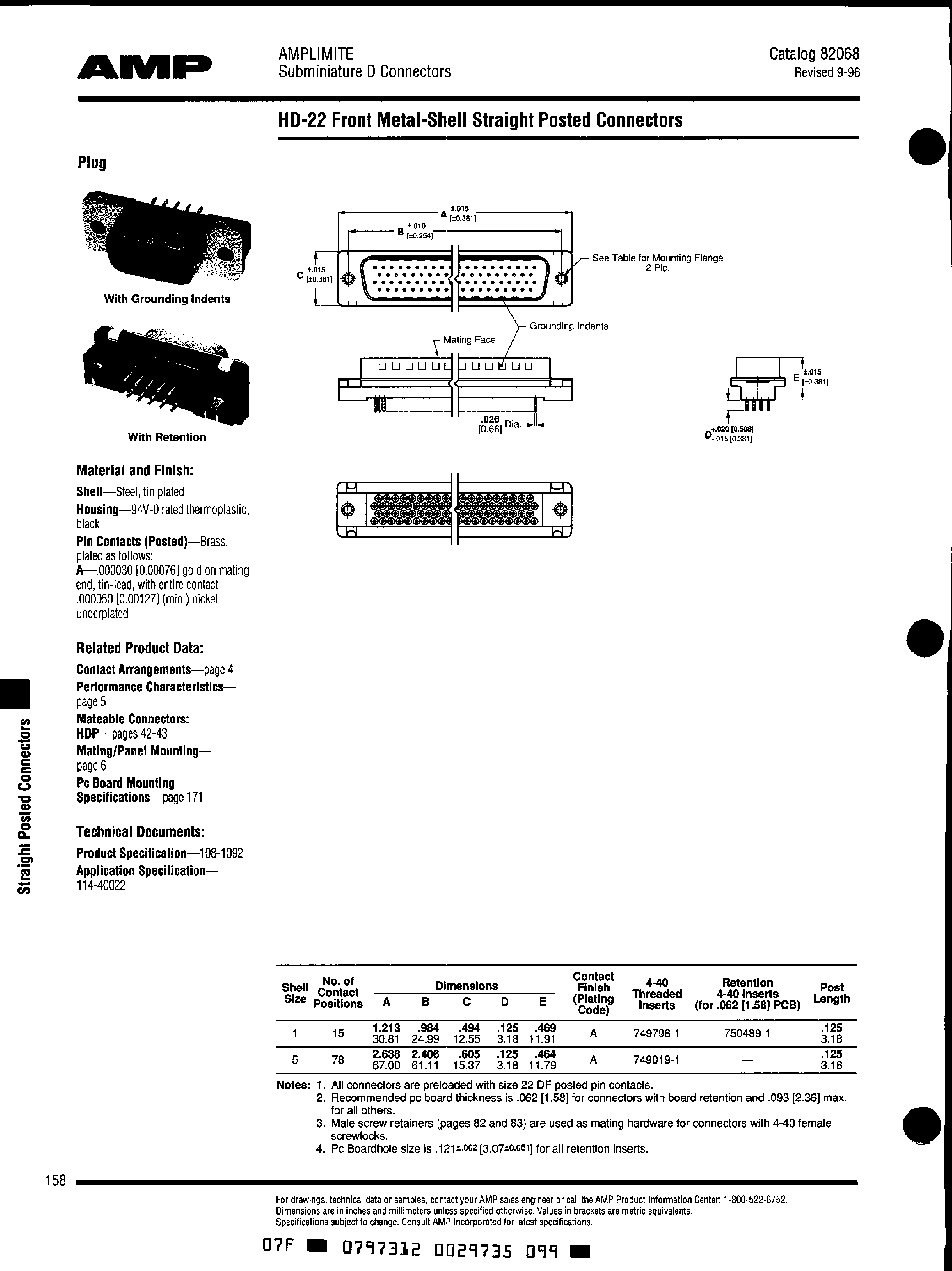 Datasheet 750489 - Connector - D-Shell Connector - PCB Mount page 1