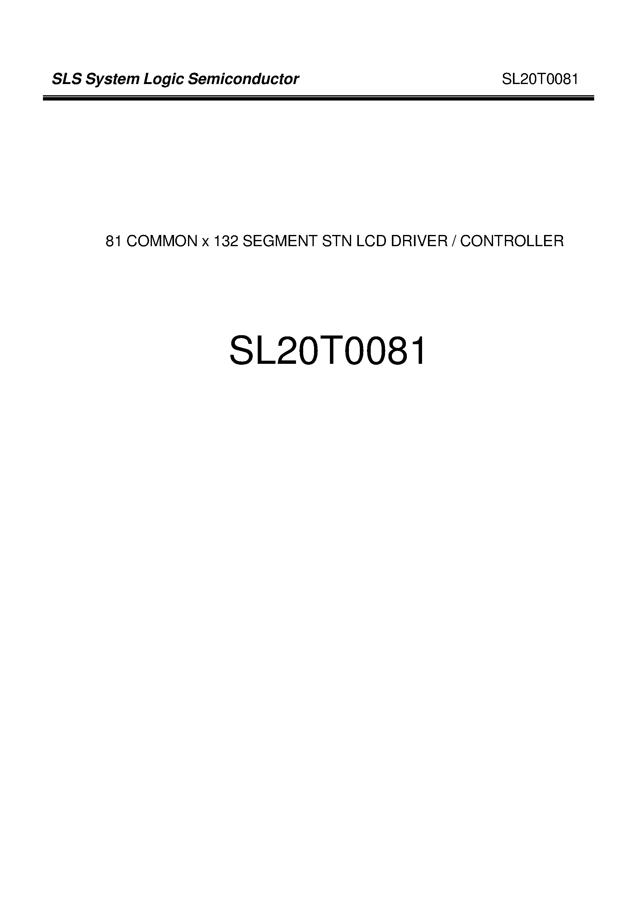 Даташит SL20T0081 - SLS System Logic Semiconductor страница 1
