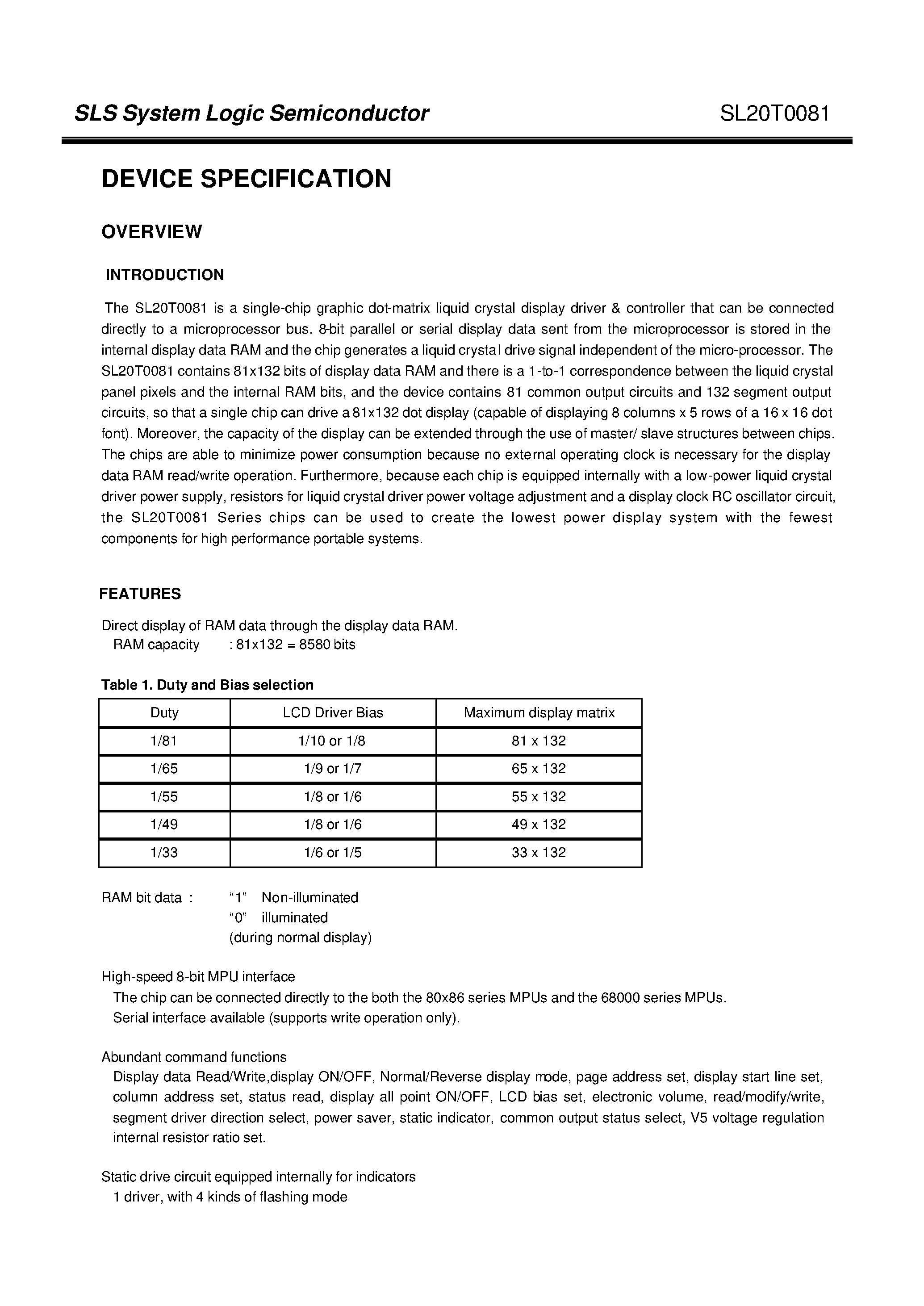 Даташит SL20T0081 - SLS System Logic Semiconductor страница 2
