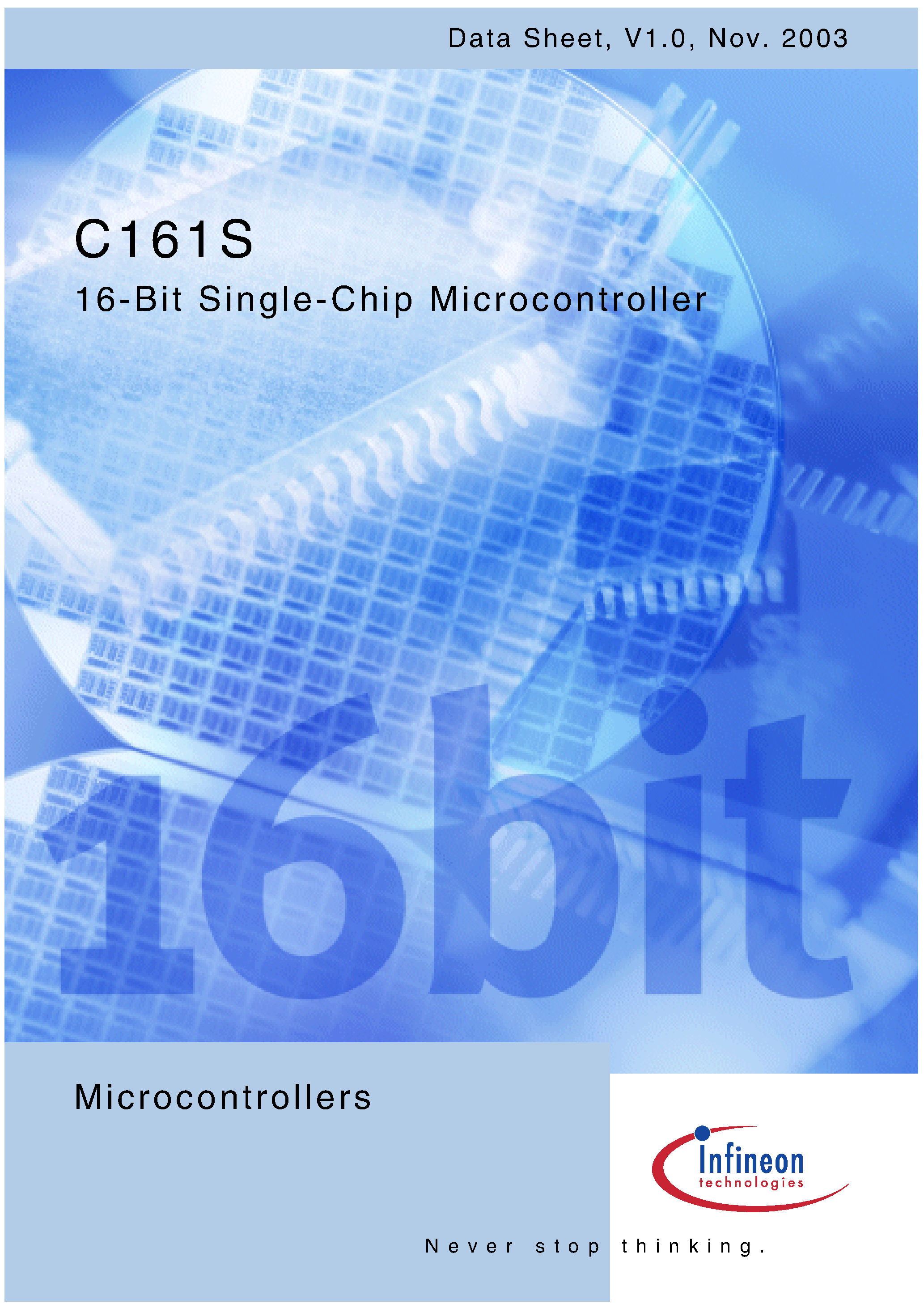 Datasheet SAF-C161S-LM3V - 16-Bit Single-Chip Microcontroller page 1