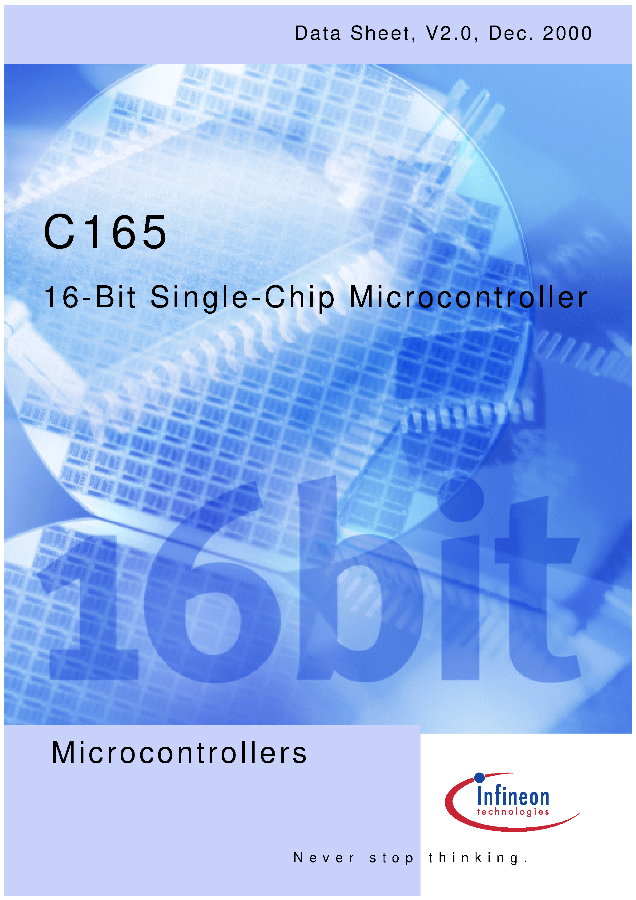 Datasheet SAF-C165-LM3V - 16-Bit Single-Chip Microcontroller page 1