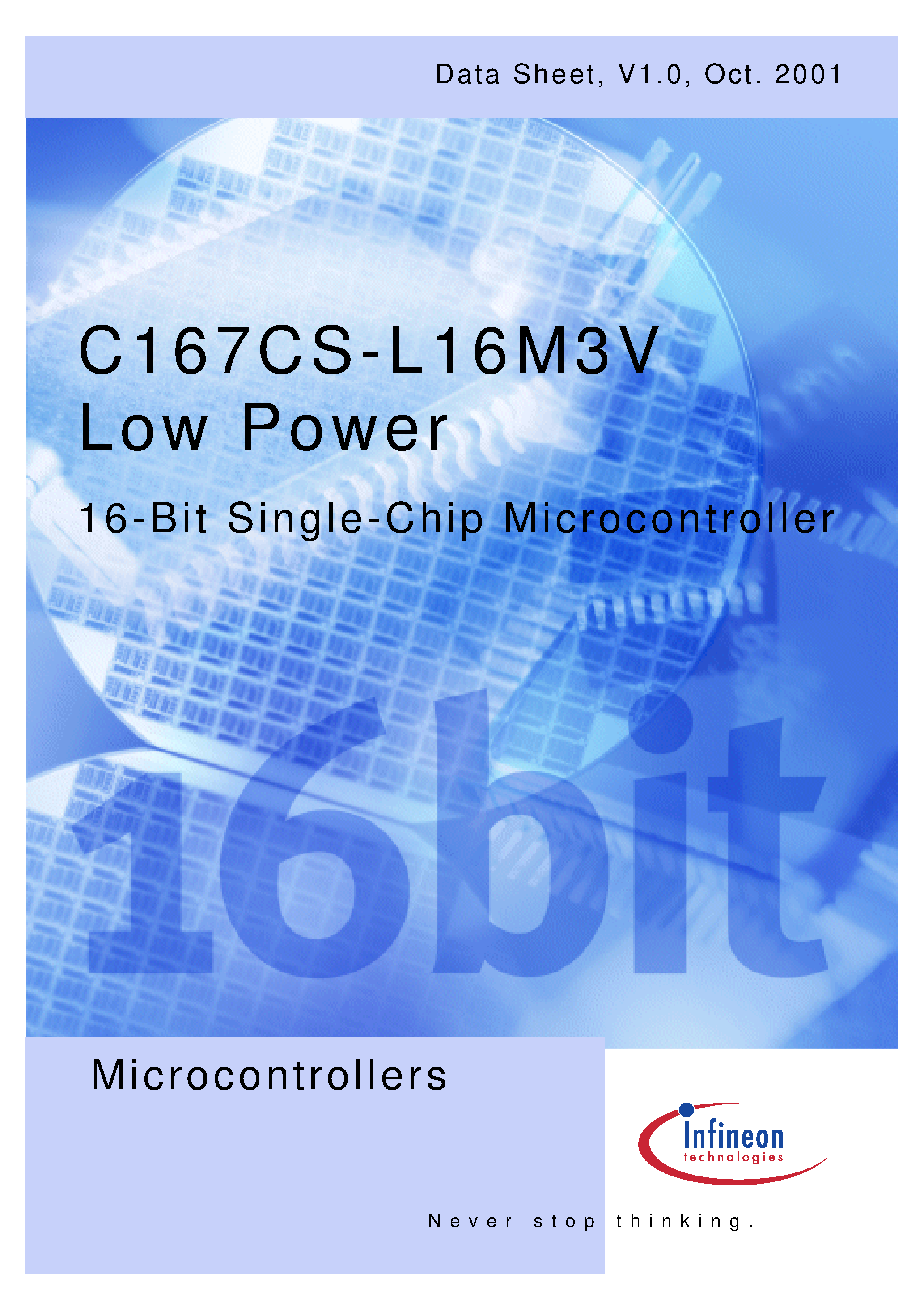 Datasheet SAF-C167CS-L16M3V - 16-Bi t Single-Chip Microcontroller page 1