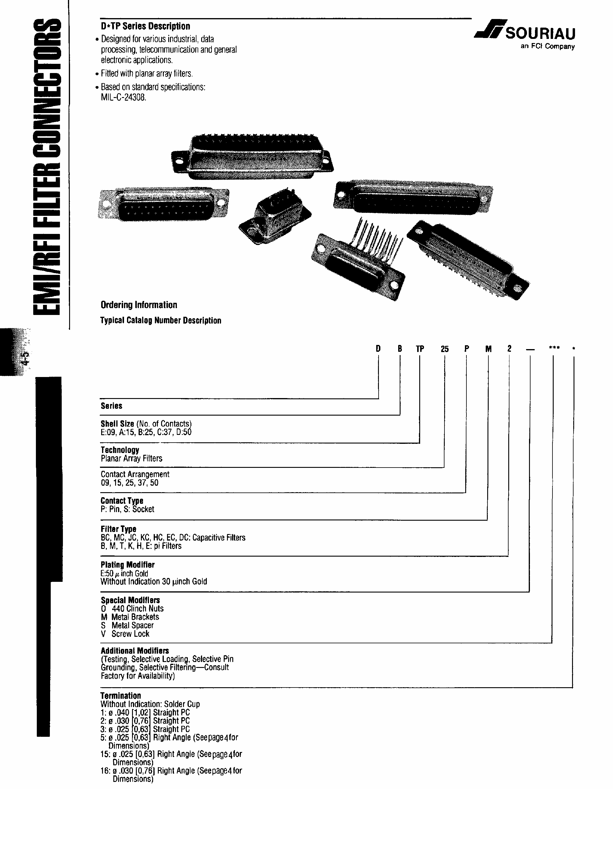 Datasheet DCTP37 - Connector - D-Shell Connector - Filtered / Cable Mount page 2