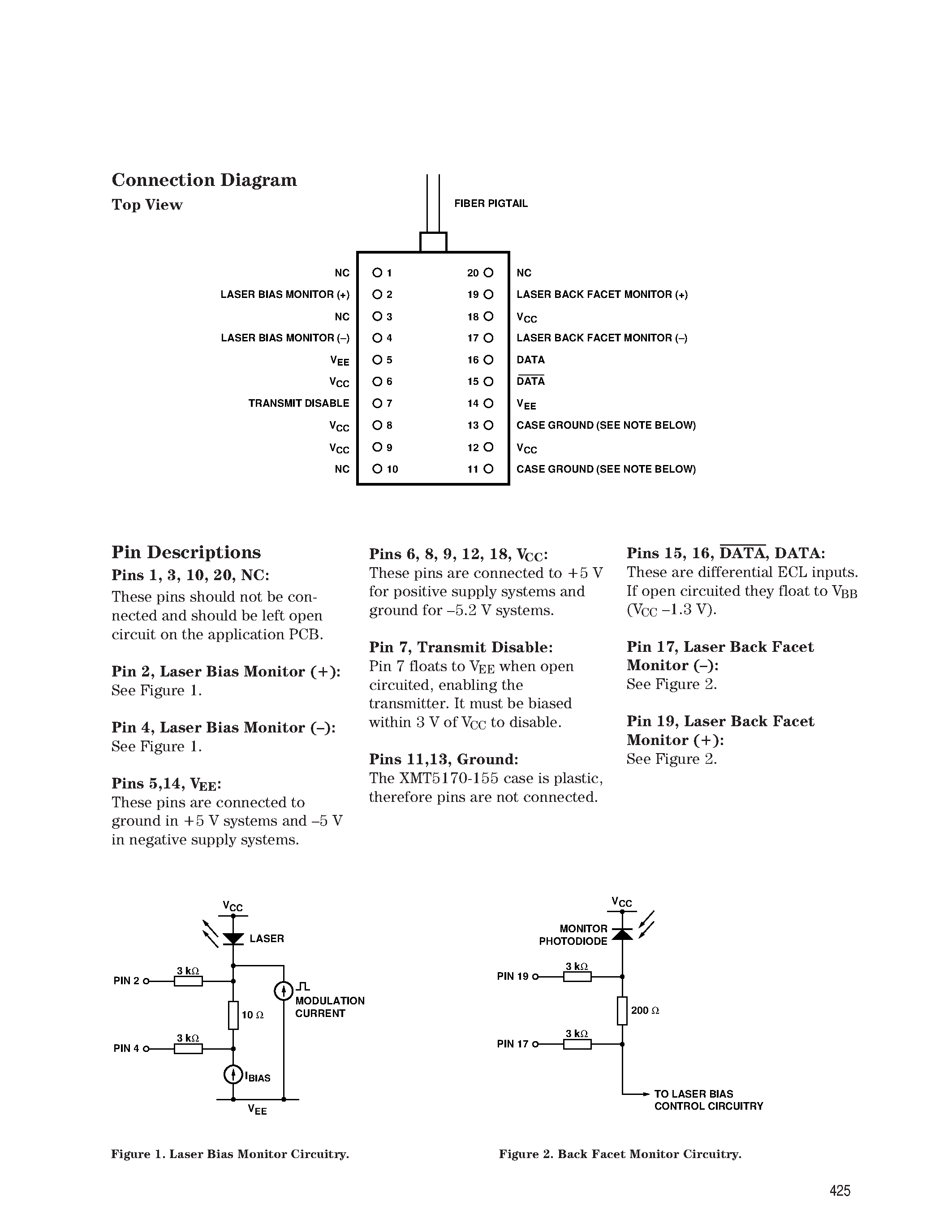 Datasheet XMT5170A-155-SC - 155 Mb/s Logic Interface Laser Transmitter for OC3/STM1 page 2