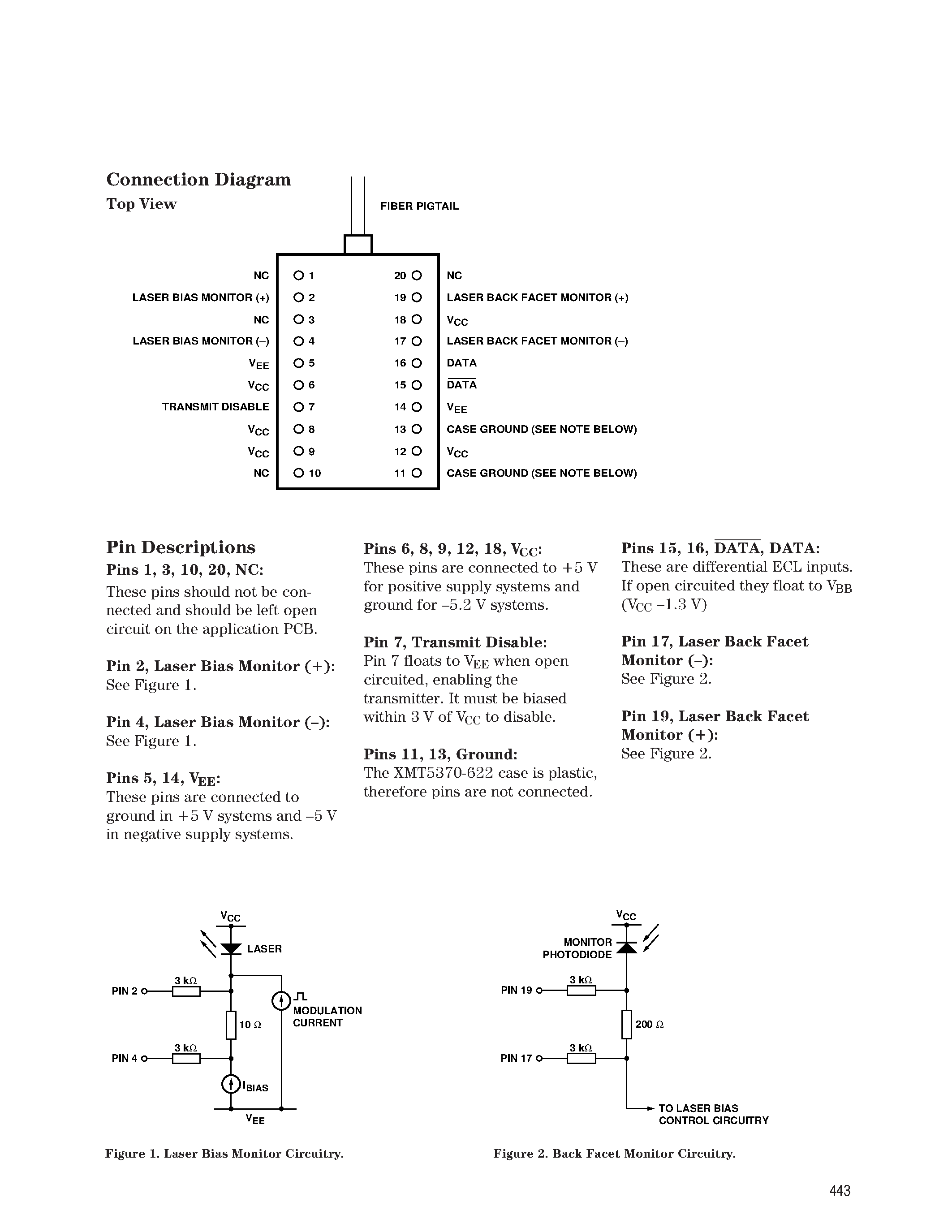 Даташит XMT5360A-155-FP - 622 Mb/s Logic Interface Laser Transmitter страница 2