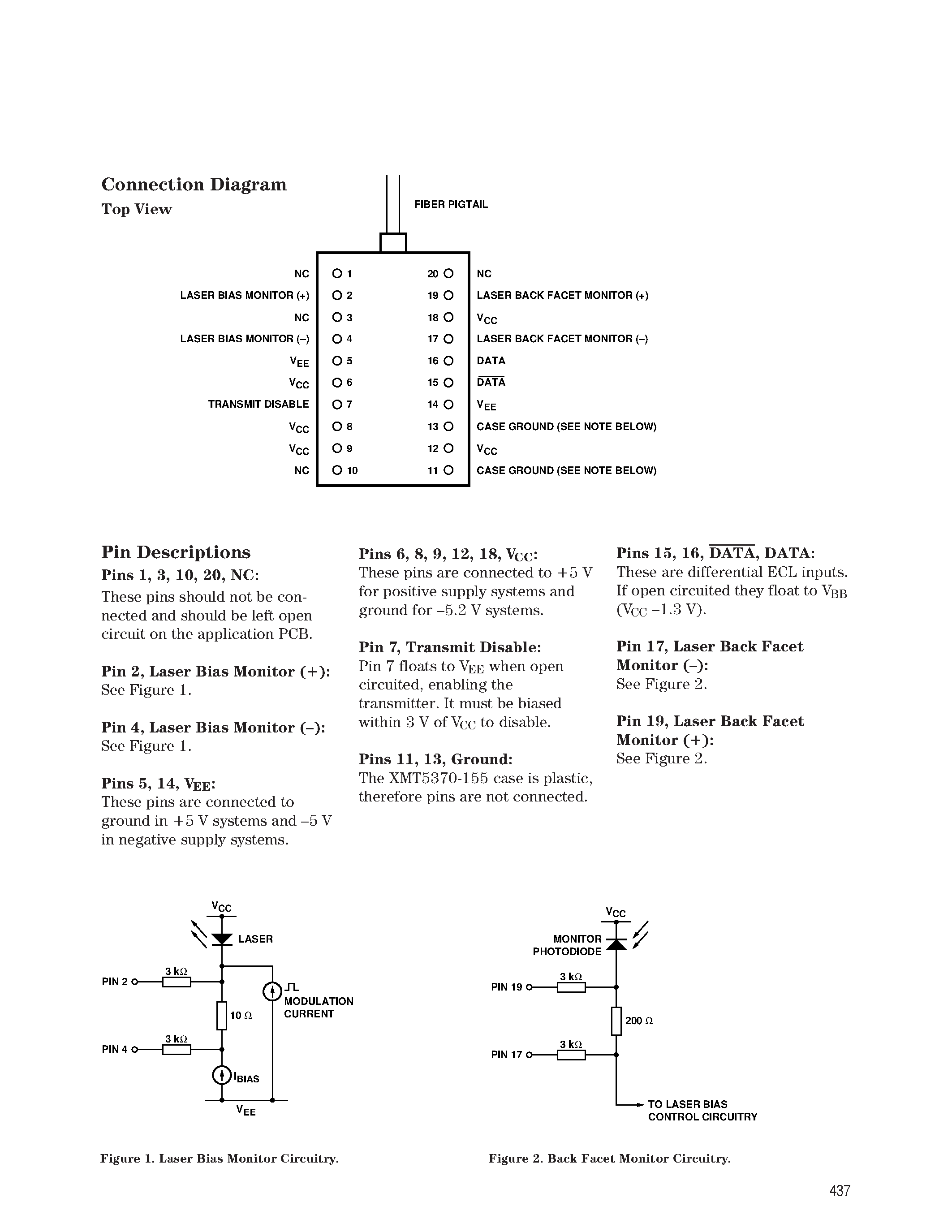 Datasheet XMT5370A-155-FP - 155 Mb/s Logic Interface Laser Transmitter for OC3/STM1 page 2
