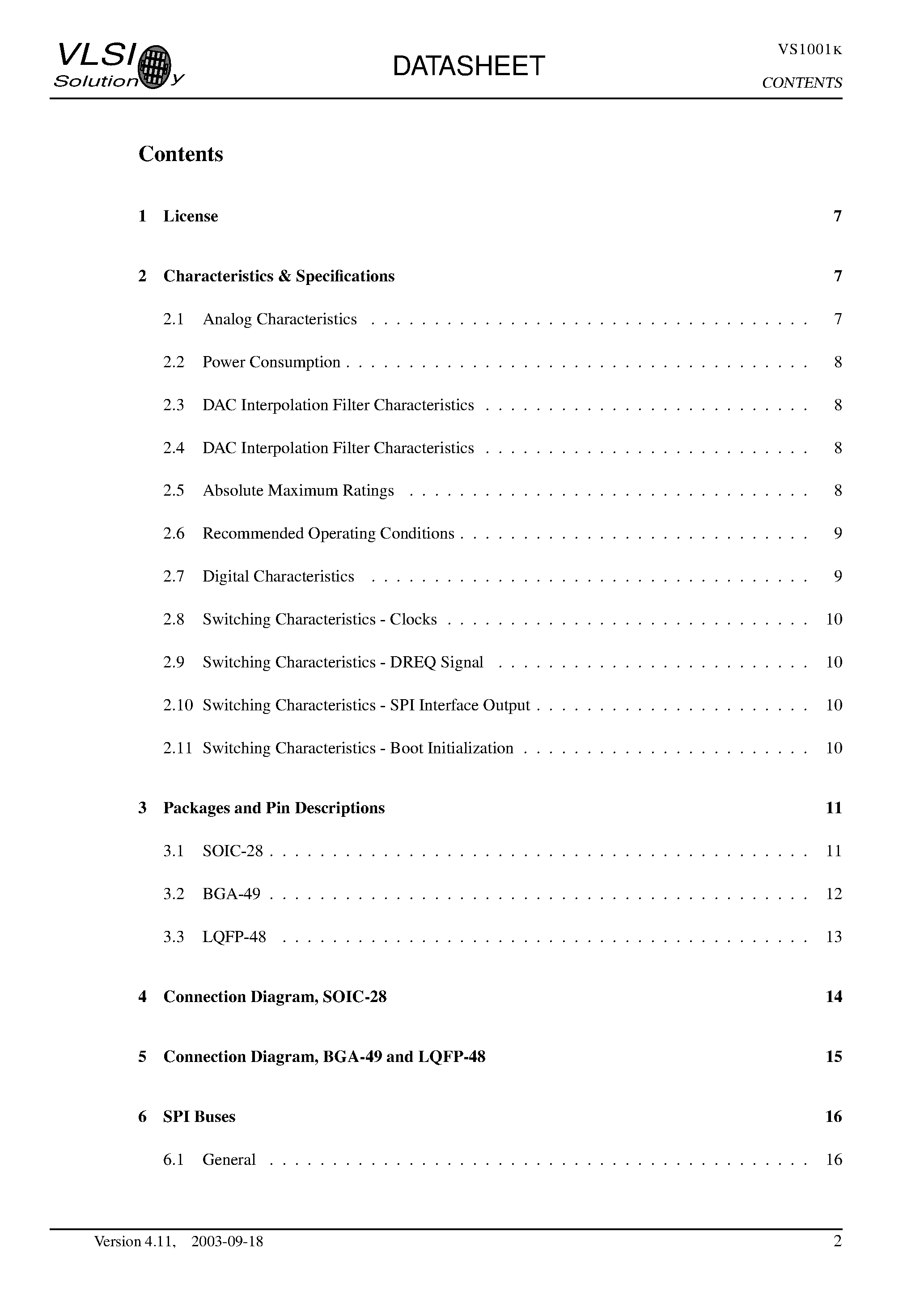 Даташит на микросхему VS1001K страница 2 Даташит VS1001K - MPEG AUDIO CODEC страница 2