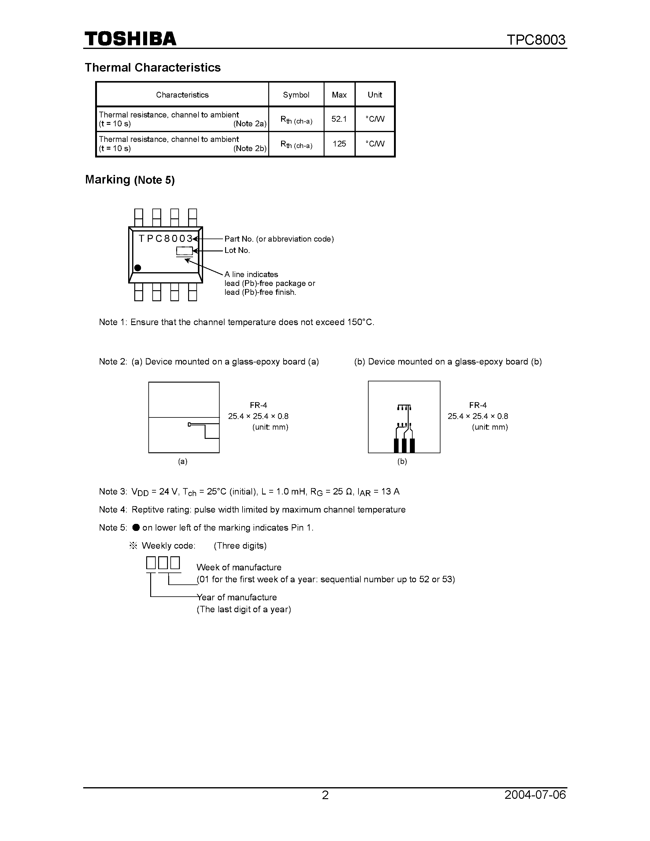 Даташит TPC8003 - Field Effect Transistor Silicon N Channel MOS Type (U&#8722;MOSII) страница 2