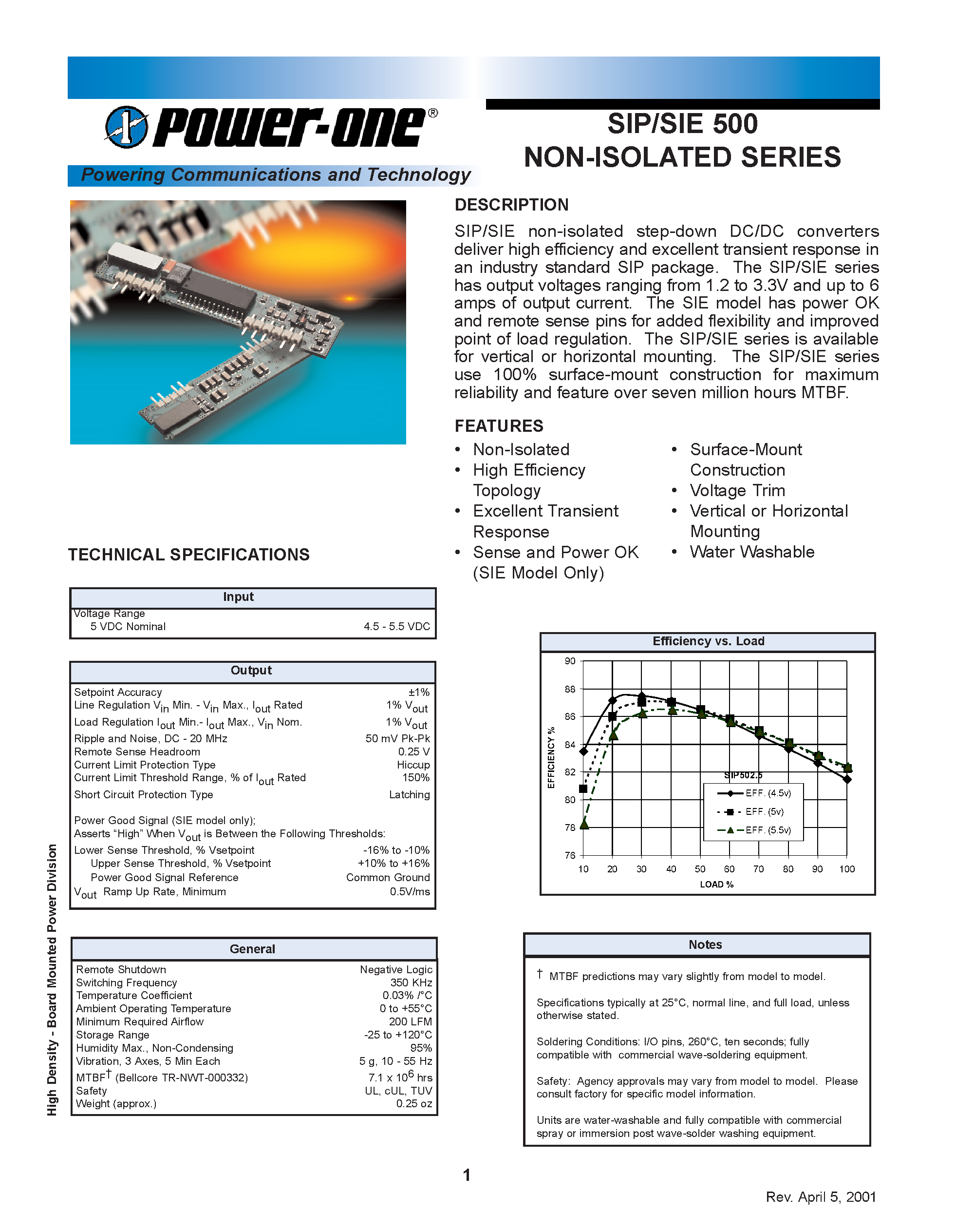 Datasheet TL2105PIS - SIP/SIE 500 NON-ISOLATED SERIES page 1